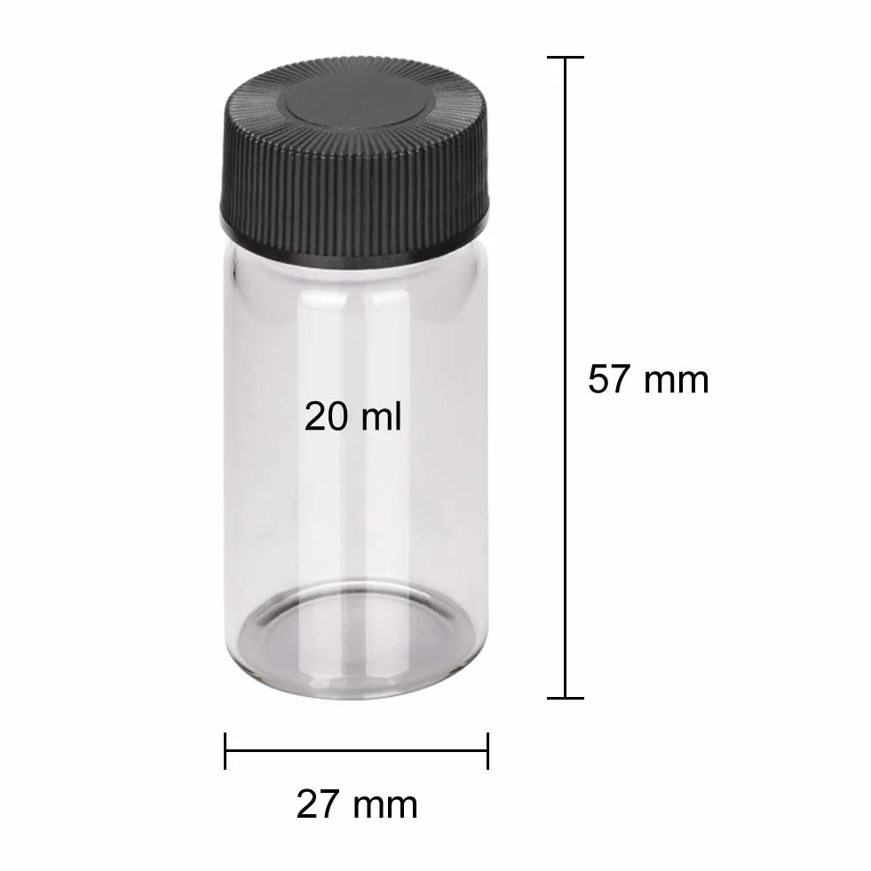 stonylab 20 Confezioni Viali Campione in Vetro con Tappo a Vite, Flacone per Campionamento Liquido da Laboratorio Flacone Reagente con Chiusura a Tappo, 20 ml