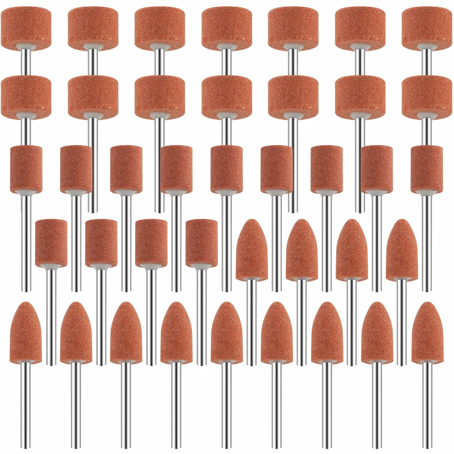 Set di 42 accessori per mole in ossido di alluminio per utensili rotanti, mola con gambo da 1/8" per smerigliare e affilare il metallo