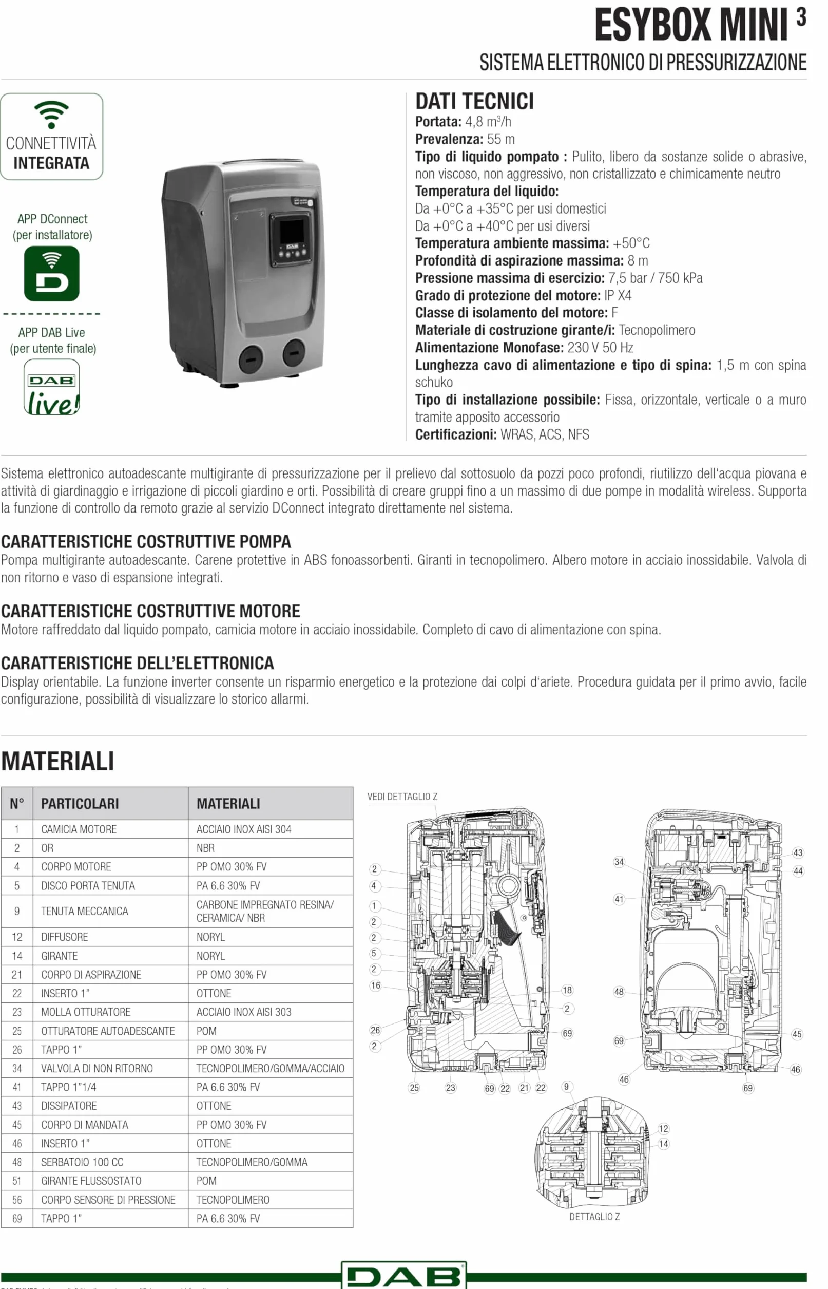 DAB ESYBOX MINI 3 Pompa autoadescante elettronica inverter pressurizzazione