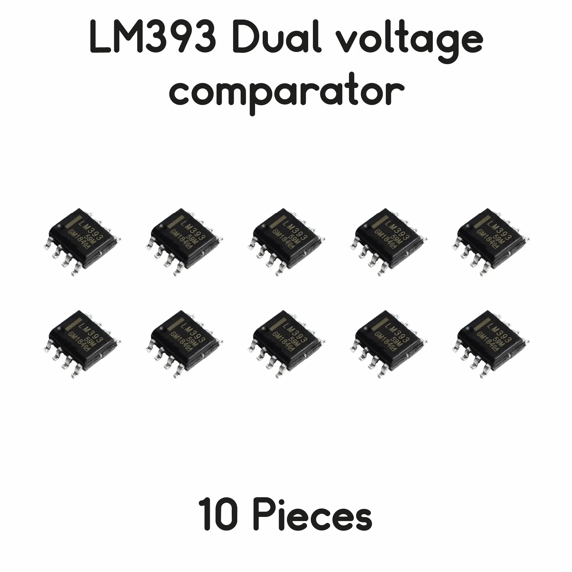 10 PEZZI LM393 in formato SMD SO-8 comparatore di tensione doppio