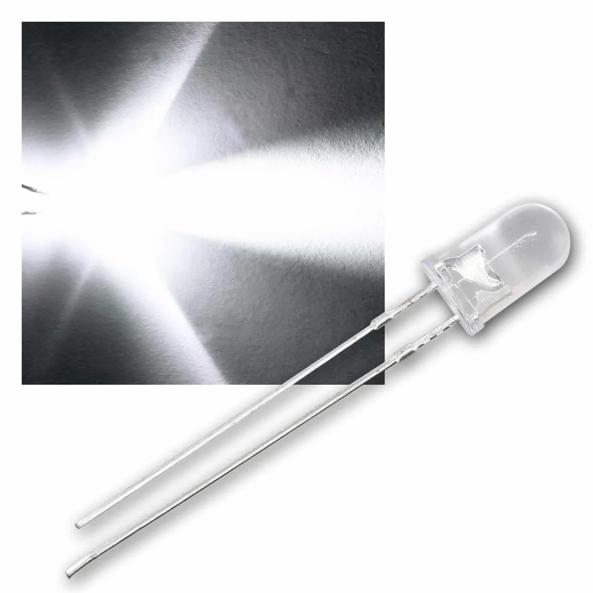 1000 LED 5mm Luce Diurna Trasparente Tipo WTN-3-20000nw, diodo emettitore di Luce, cablato, diodo Luminoso, Come componente