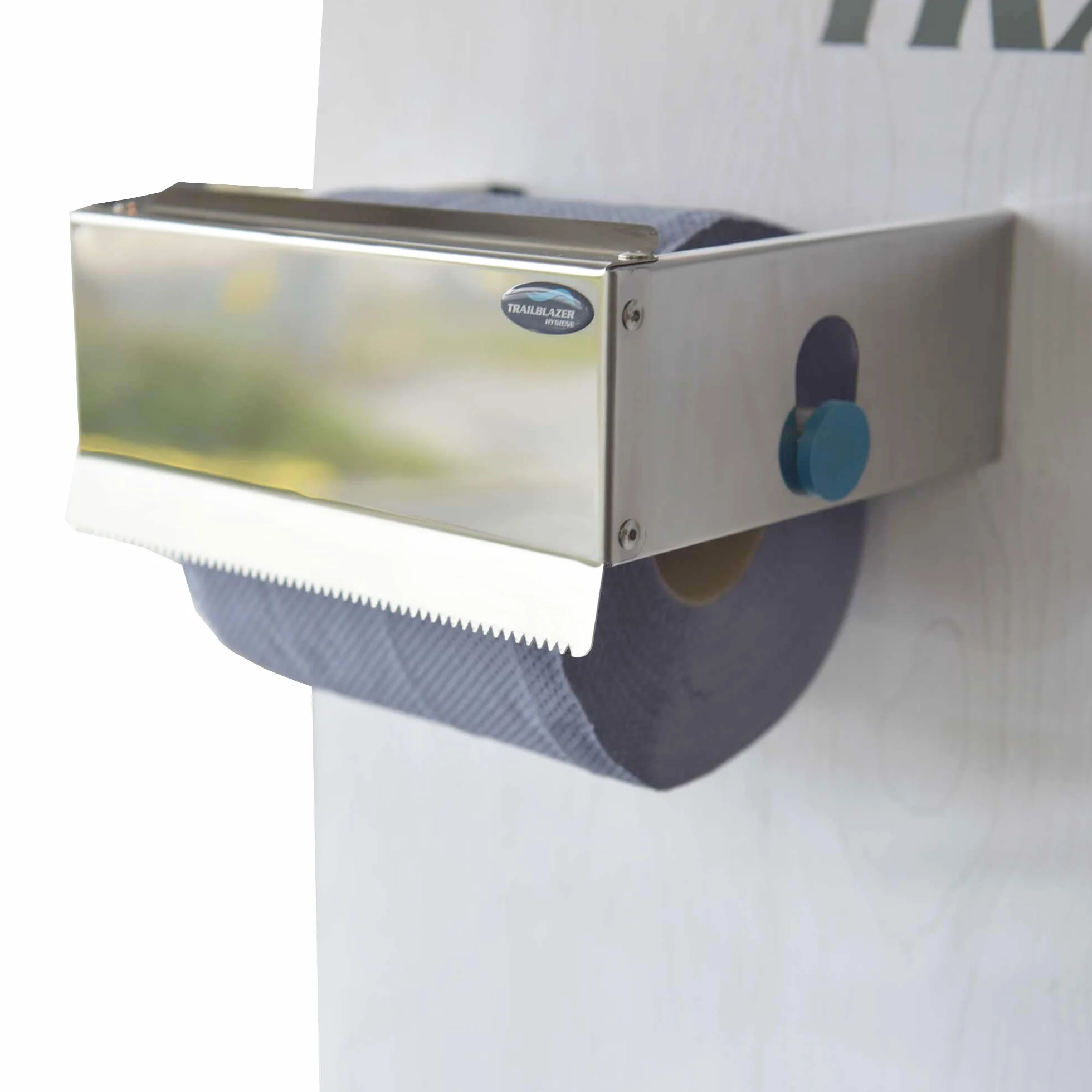 Portarotolo blu e dispenser per asciugamani di carta in acciaio inossidabile, montaggio a parete