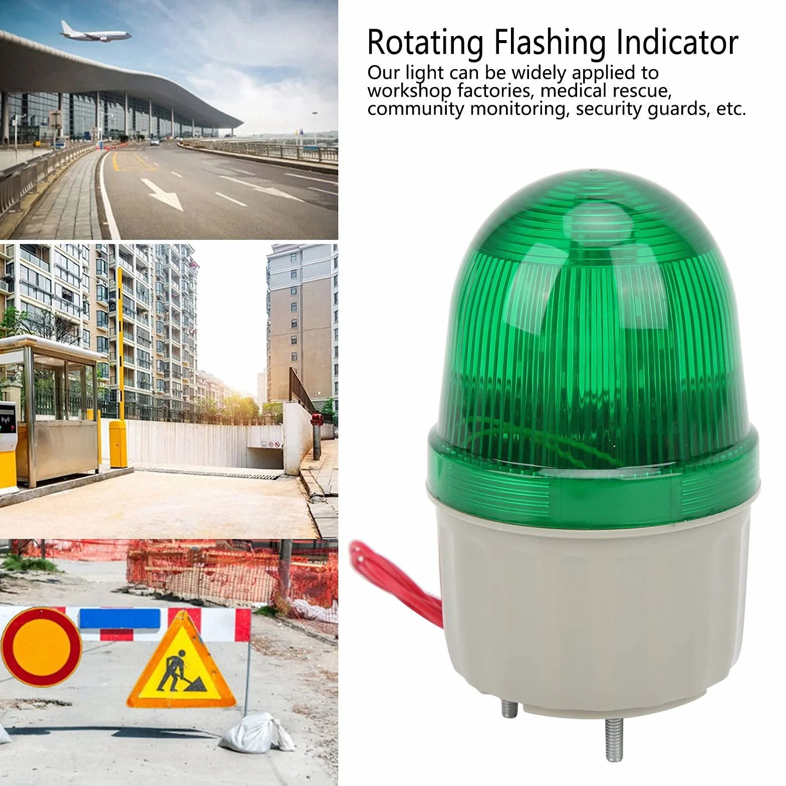 Spia Luminosa BEM-2071 Indicatore Lampeggiante Rotante a LED Spia Rotante Portatile Per Monitoraggio 220 V Ca(Verde)