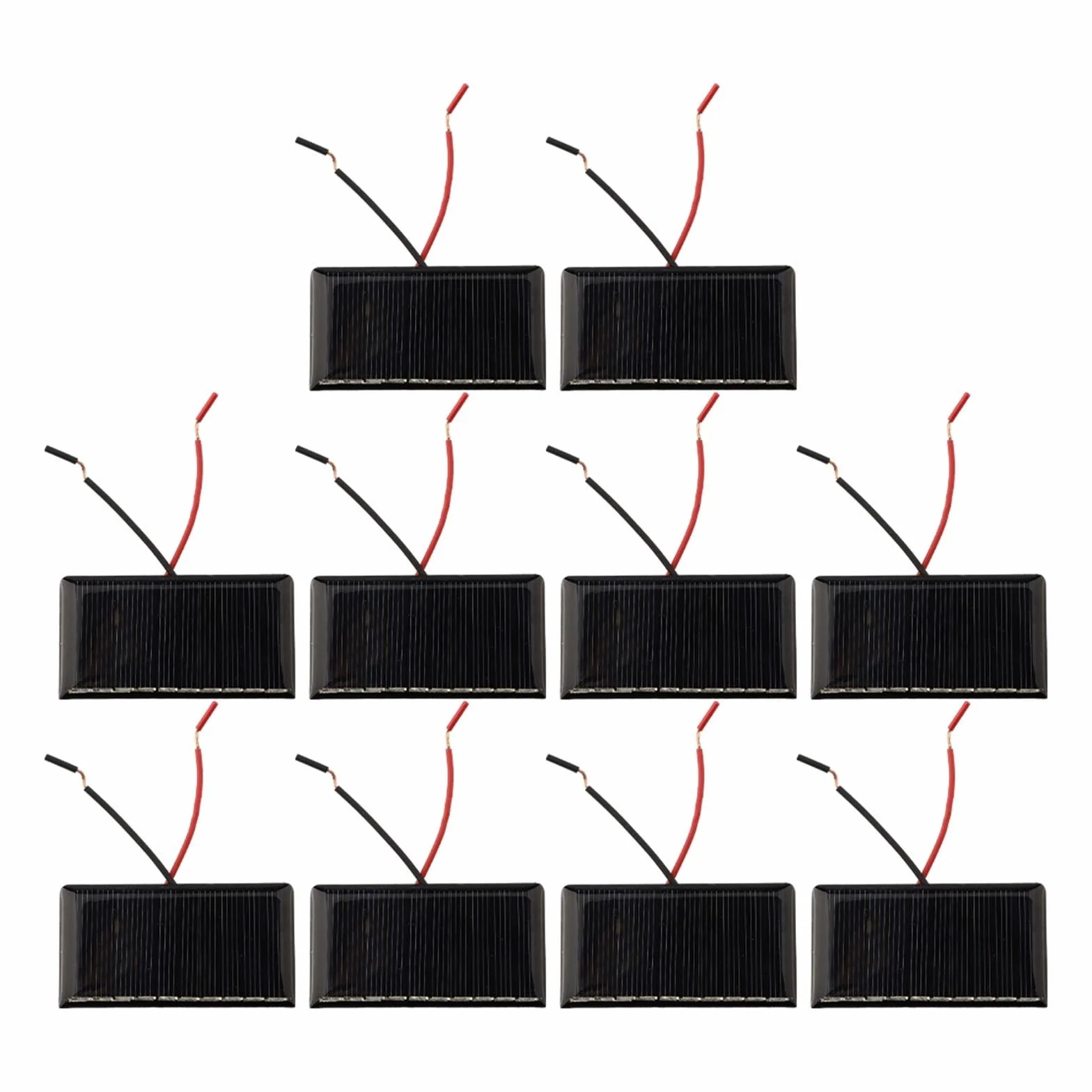 Cella solare portatile 5V 60MA per progetti di caricabatterie solare fai da te, accessori per pannelli solari fotovoltaici, 68 x 36 mm, nero (10 pezzi)