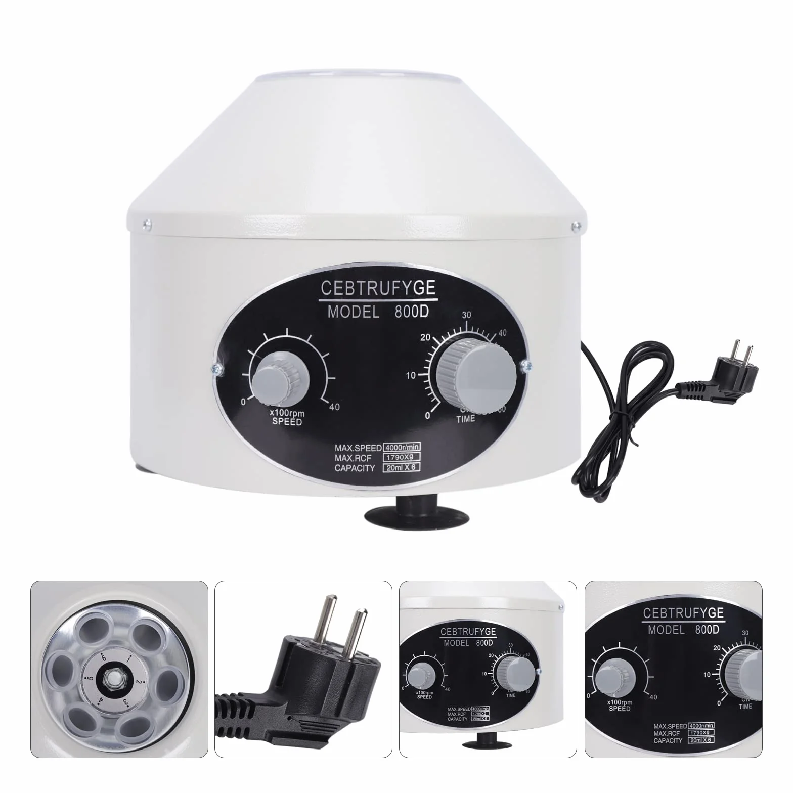centrifuga da laboratorio, centrifuga elettrica da tavolo, 4000 giri/min, piccola centrifuga da 20 ml x 6 provette con velocità e timer regolabili