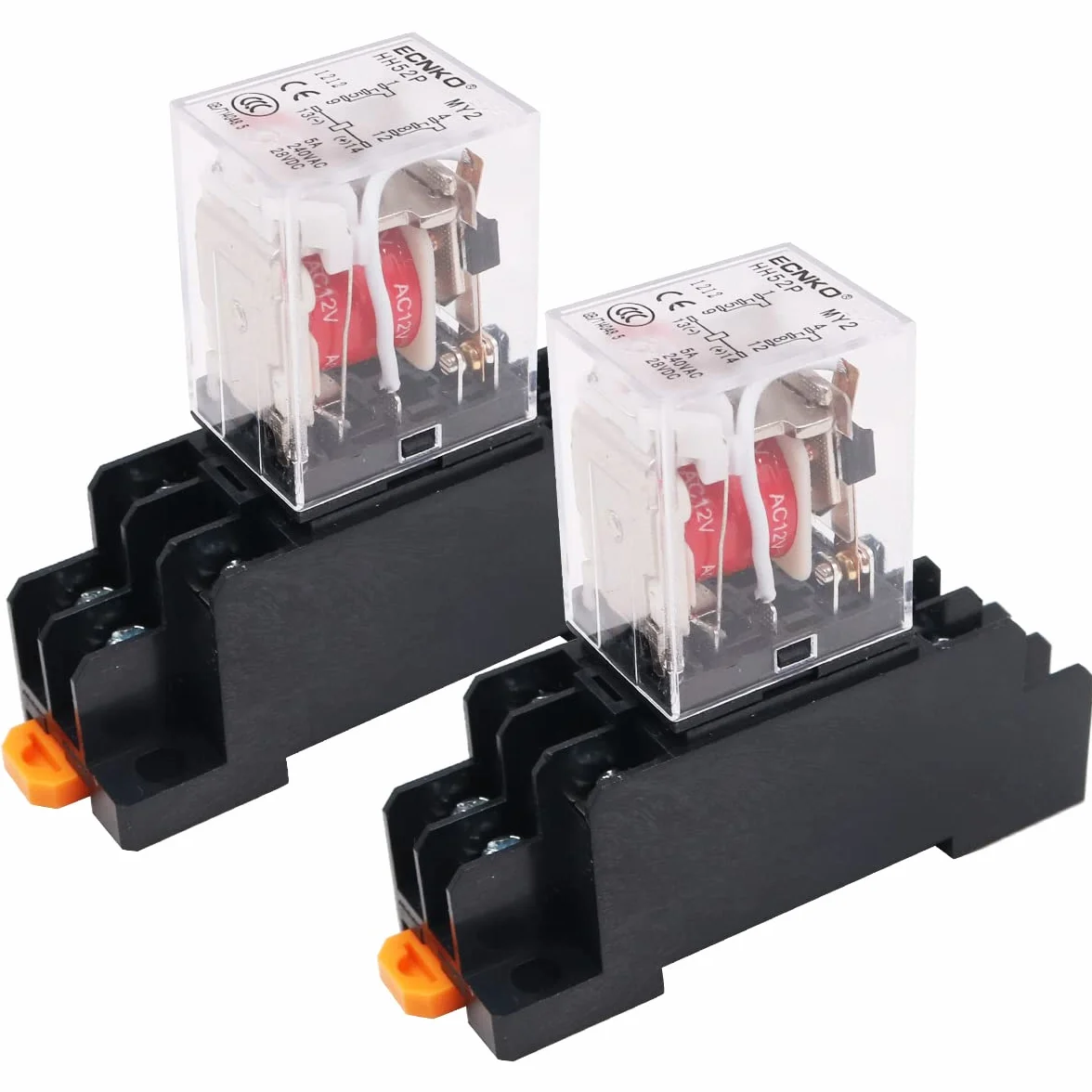 WANGCL 2PCS Mini AC 12V Relè Interruttore Elettromagnetico 8Pin DPDT Relè 2NO+2NC con Indicatore LED
