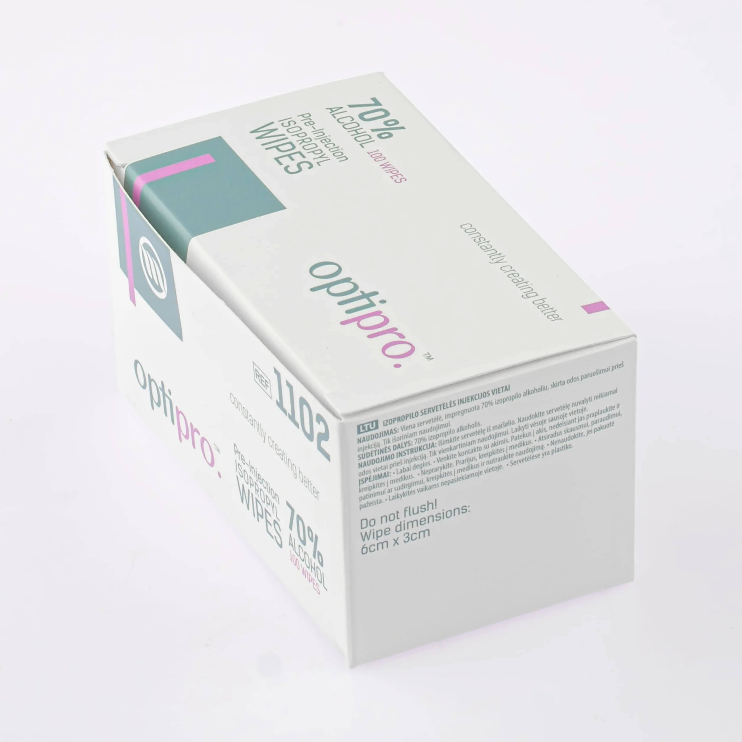 OptiPro Salviettine Pre-iniezione Alcol Isopropilico 70% Confezione 100