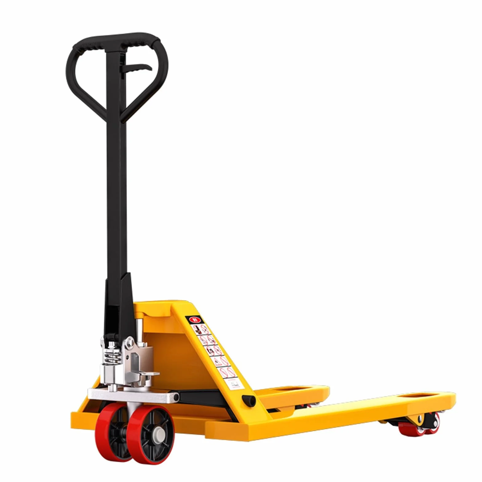 Transpallet Manuale, di Colore Giallo ad Alta visibilità per Una Maggiore Sicurezza, con Ruote silenziose in Poliuretano, Ideale per la movimentazione di Pallet in Magazzini(2-tons)