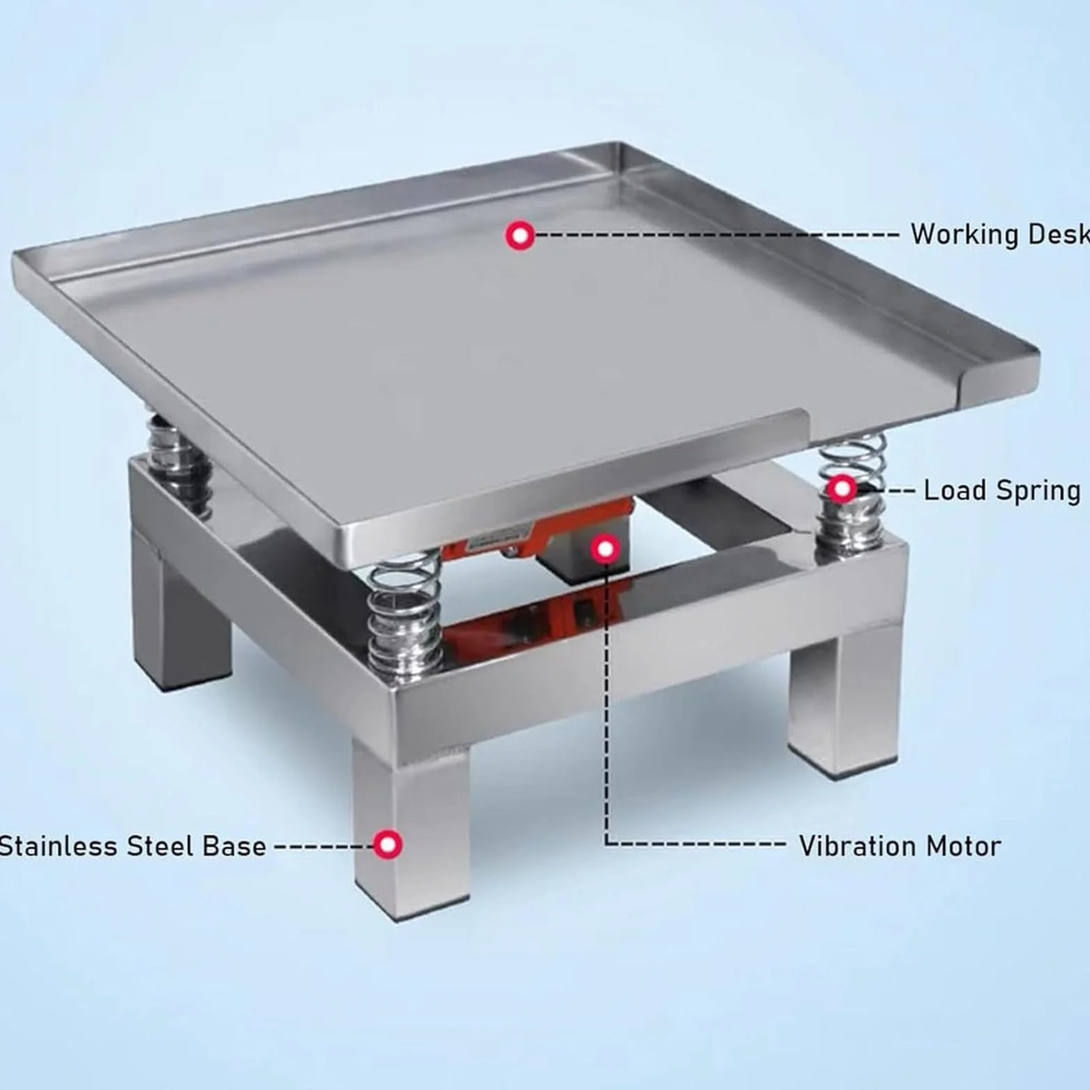 35x35 cm/50x50 cm Centimetri Tavolo Vibrante Calcestruzzo Banco di Prova di Vibrazione Banco di Prova Blocco Piattaforma di Vibrazione Mini Tavolo di Vibrazione in Acciaio Inox,220V-50*50*25cm