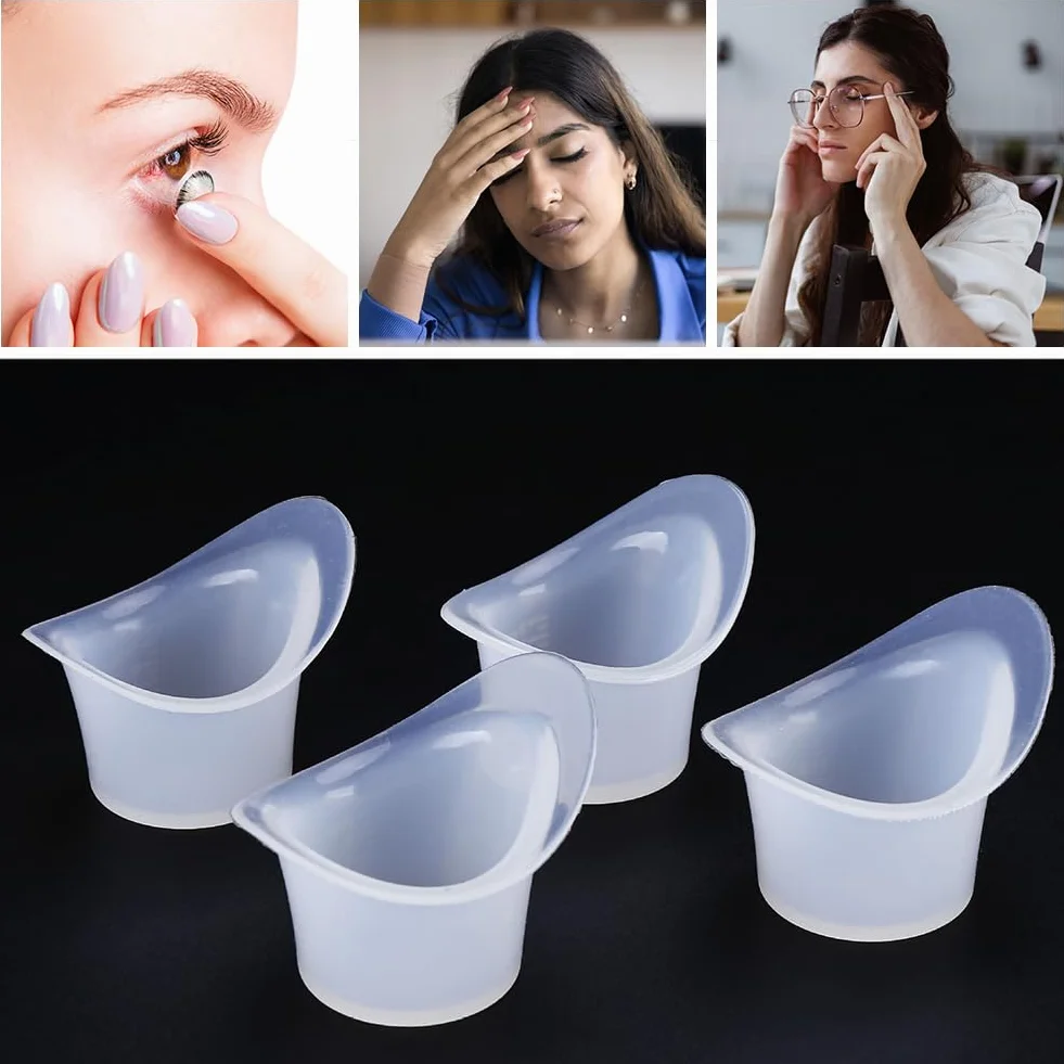 Helweet Coppa per lavacapelli, bicchieri per il lavaggio degli occhi, in silicone, 8 ml, 4 pezzi