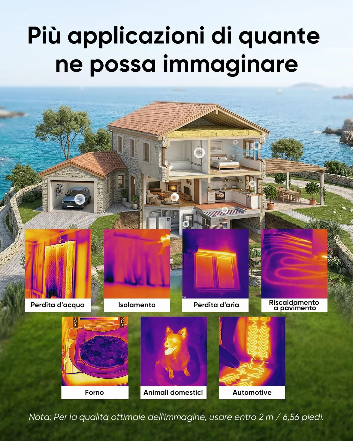 HIKMICRO D02 Telecamera Termica, Risoluzione Superiore 240x240 visibile, SuperScene, Telecamera Termica 96x96, 8 ore di autonomia della batteria, Registrazione video