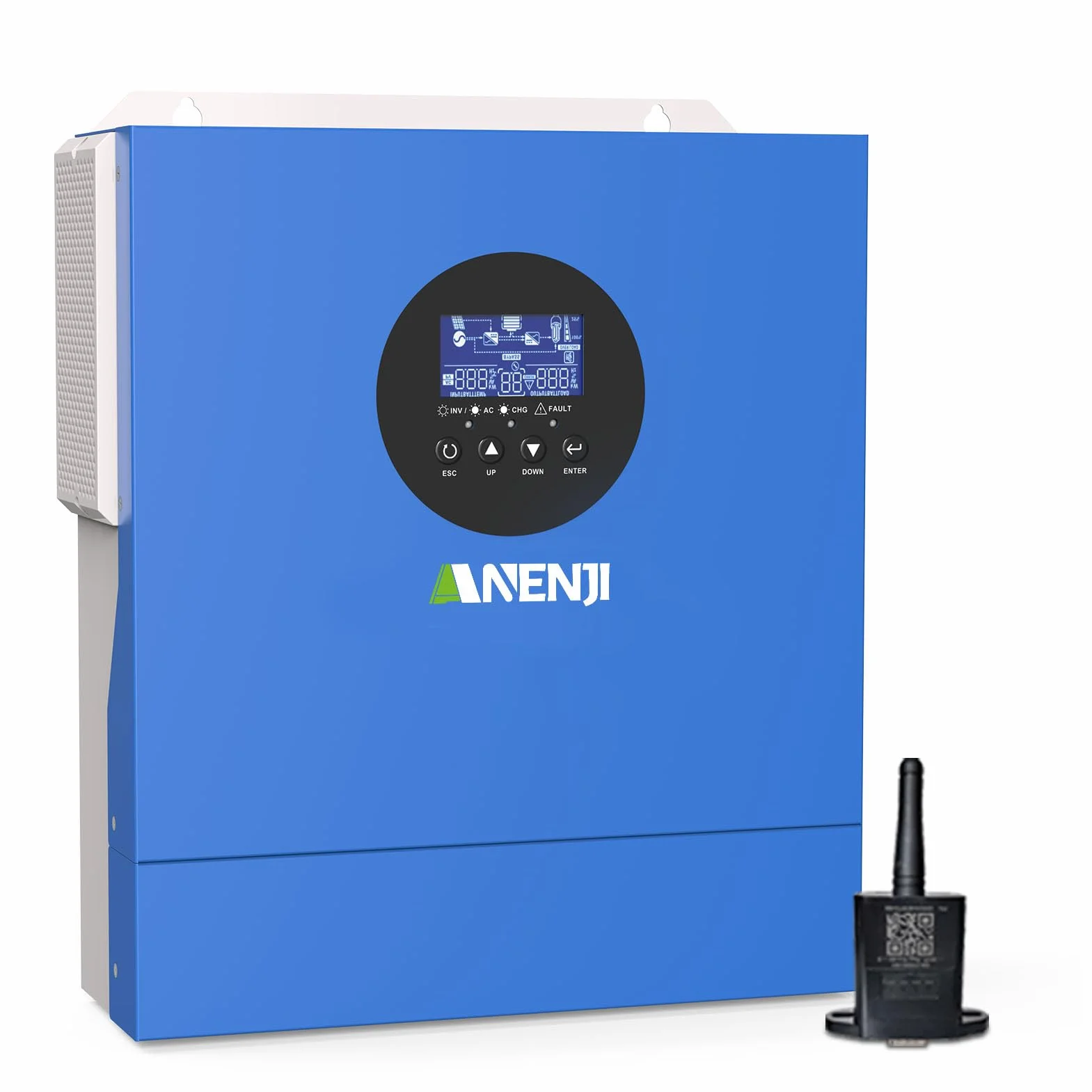 2000W 2000W Inverter solare ibrido, inverter a onda sinusoidale pura, DC 12V a AC 230V, massimo PV 900W 30-160VDC, per batterie 12VLiFiPO4, con WiFi Modu
