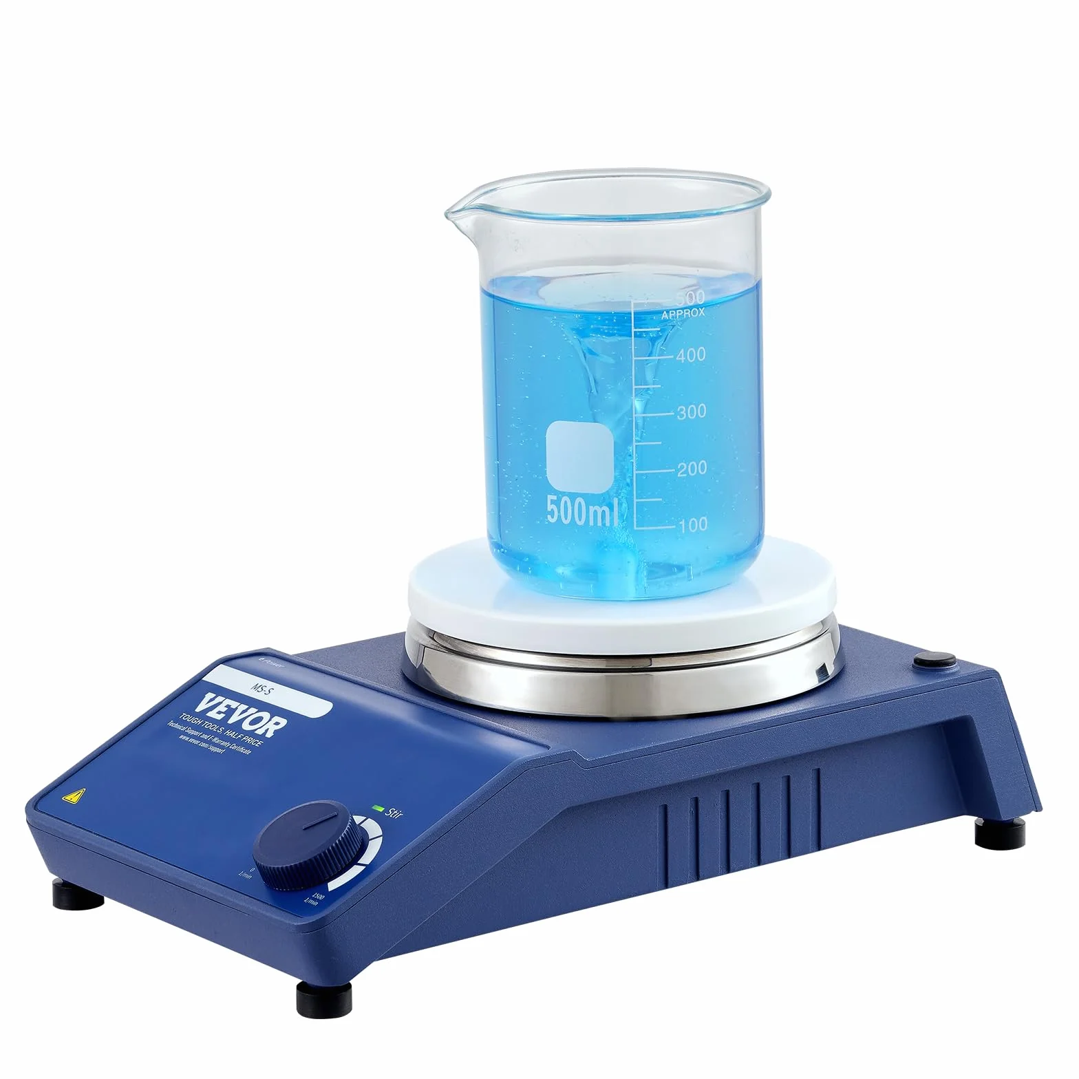VEVOR Agitatore Magnetico, Piastra di Agitazione 0-1500 RPM con Manopola di Velocità Regolabile, Kit Agitatore a Piastra da 21 Litri, Barra di Agitatore Inclusa