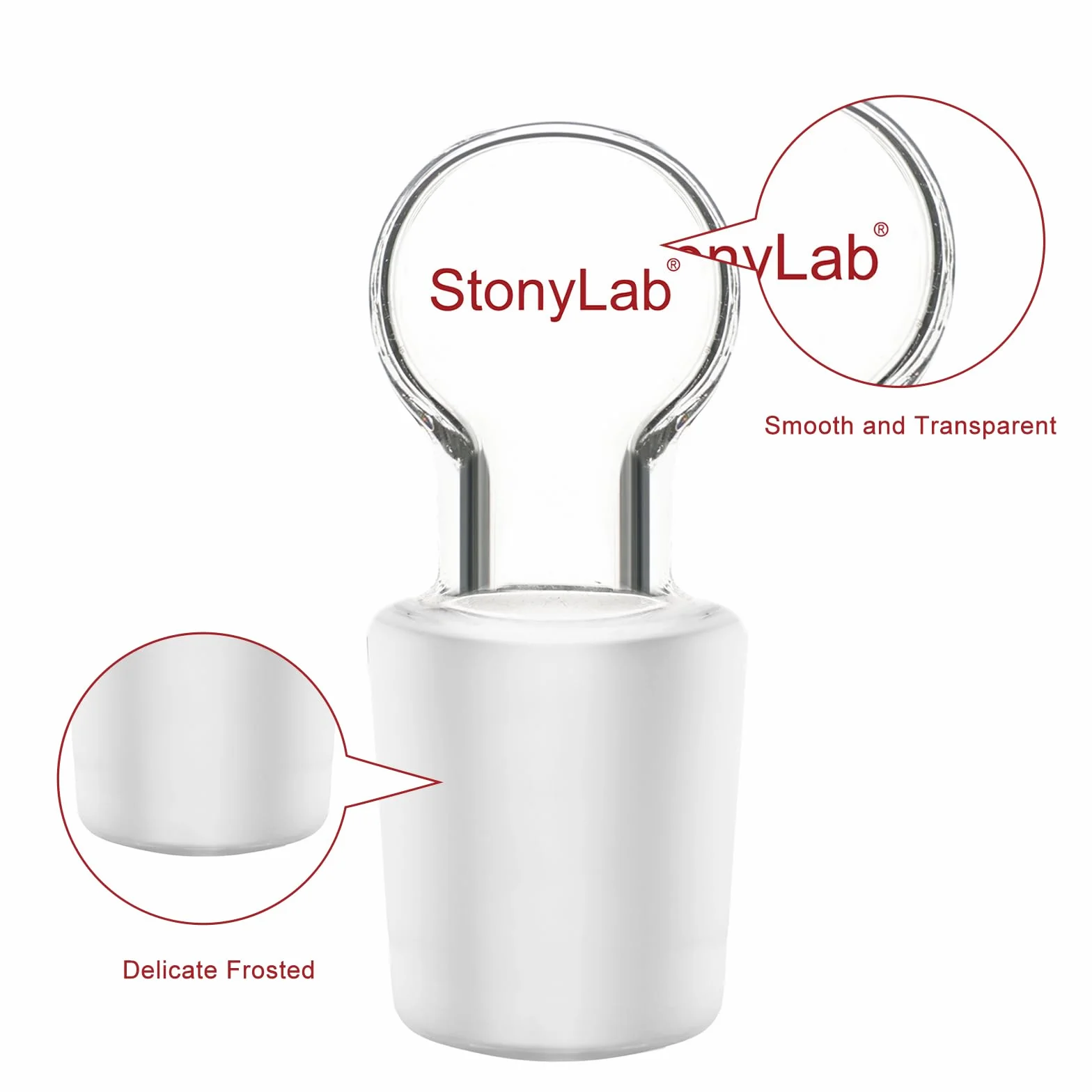 Tappo Cavo in Vetro Borosilicato Penny Head, Fondo Chiuso per Giunto Esterno 19/22, Confezione da 1