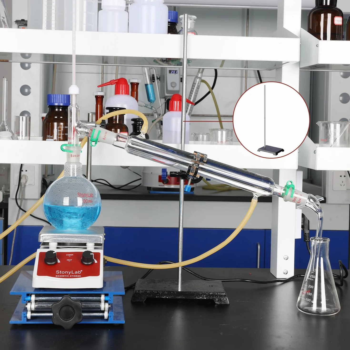 Supporto da Laboratorio in Ghisa 200 x 135 mm con Asta 570 mm