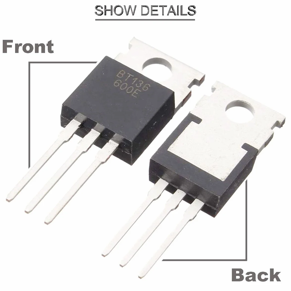 20 pz BT136-600E Triac Thyristor, Gate Trigger 4A/600V TO-220AB-Sostituisce BT136 BT136-600 BT136-600D con Dissipatore Rondella Vite Gomma Silicone Cacciavite