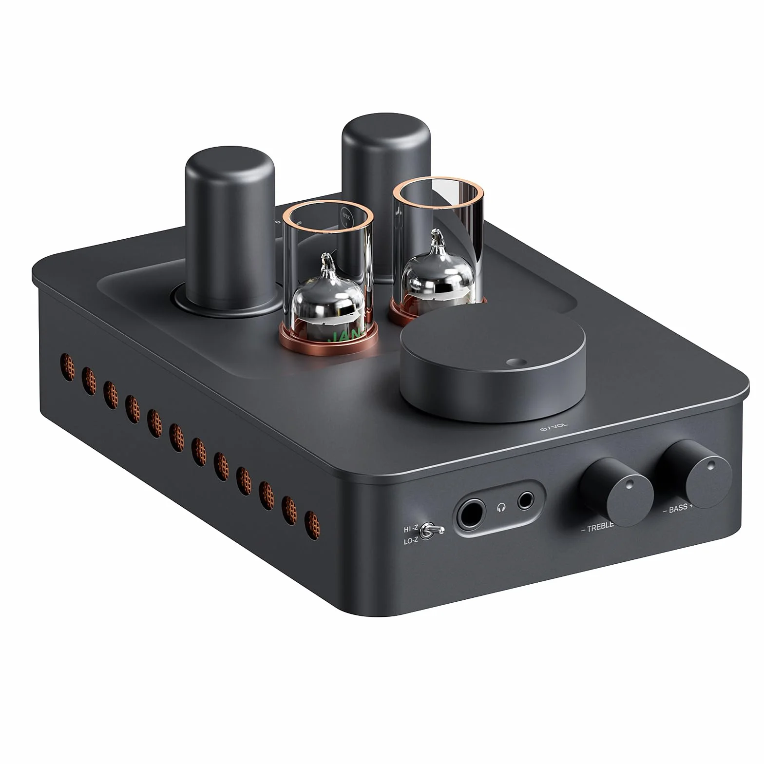 Fosi Audio GR70 Preamplificatore Cuffie a Valvole, Autentica Amplificazione a Valvole con Vuoto, Mini Preamplificatore HiFi per l'audio Domestico, Jack 3,5/6,35 mm, Supporto di 16-300 ohm di Impedenza