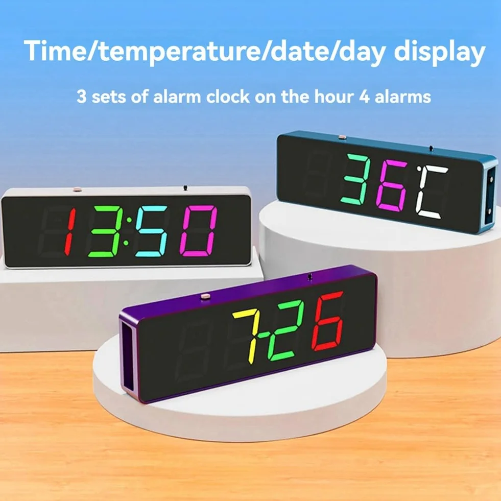 Kit elettronico fai da te digitale RGB LED colorato sveglia Suite 4Digit data temperatura orologio saldatura pratica progetto, B