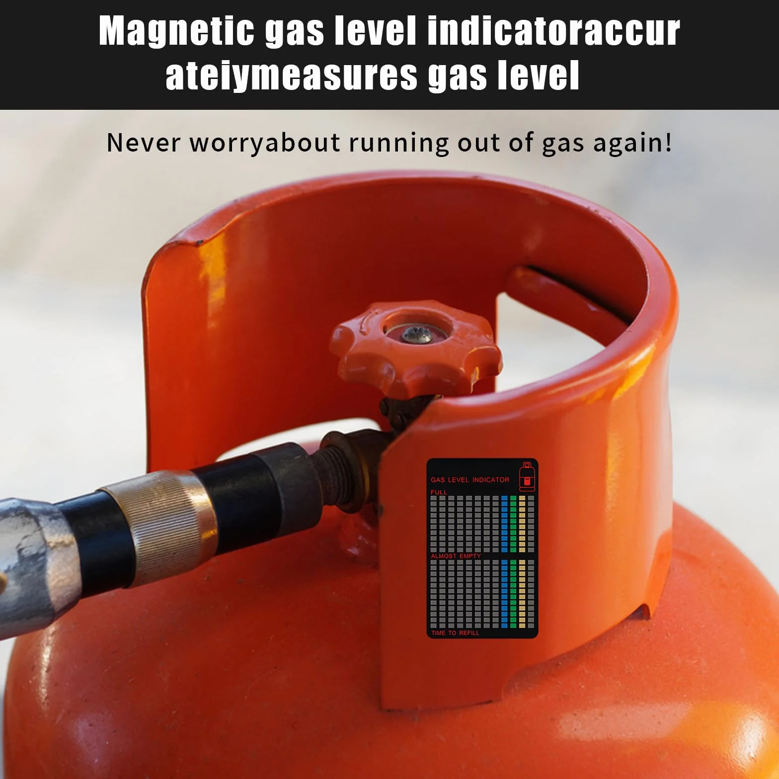 Set di 3 bombole di gas, indicatore di livello magnetico per bombole di gas propano e camper, misurazione precisa del livello del gas per barbecue e campeggio, 6,3 cm x 10 cm