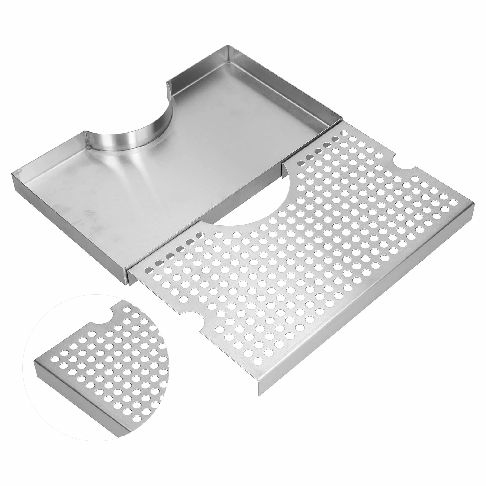 Vaschetta Antigoccia in Acciaio Inox con Coperchio Rimovibile per Tre Colonne