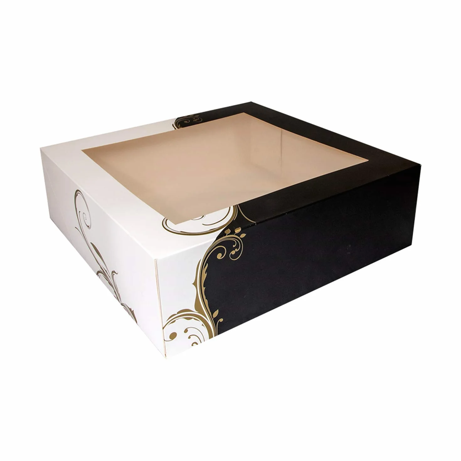 García di Pou Scatole pasticceria con finestra 275 g/m2 32 x 32 x 10 cm set da 50 Bianco