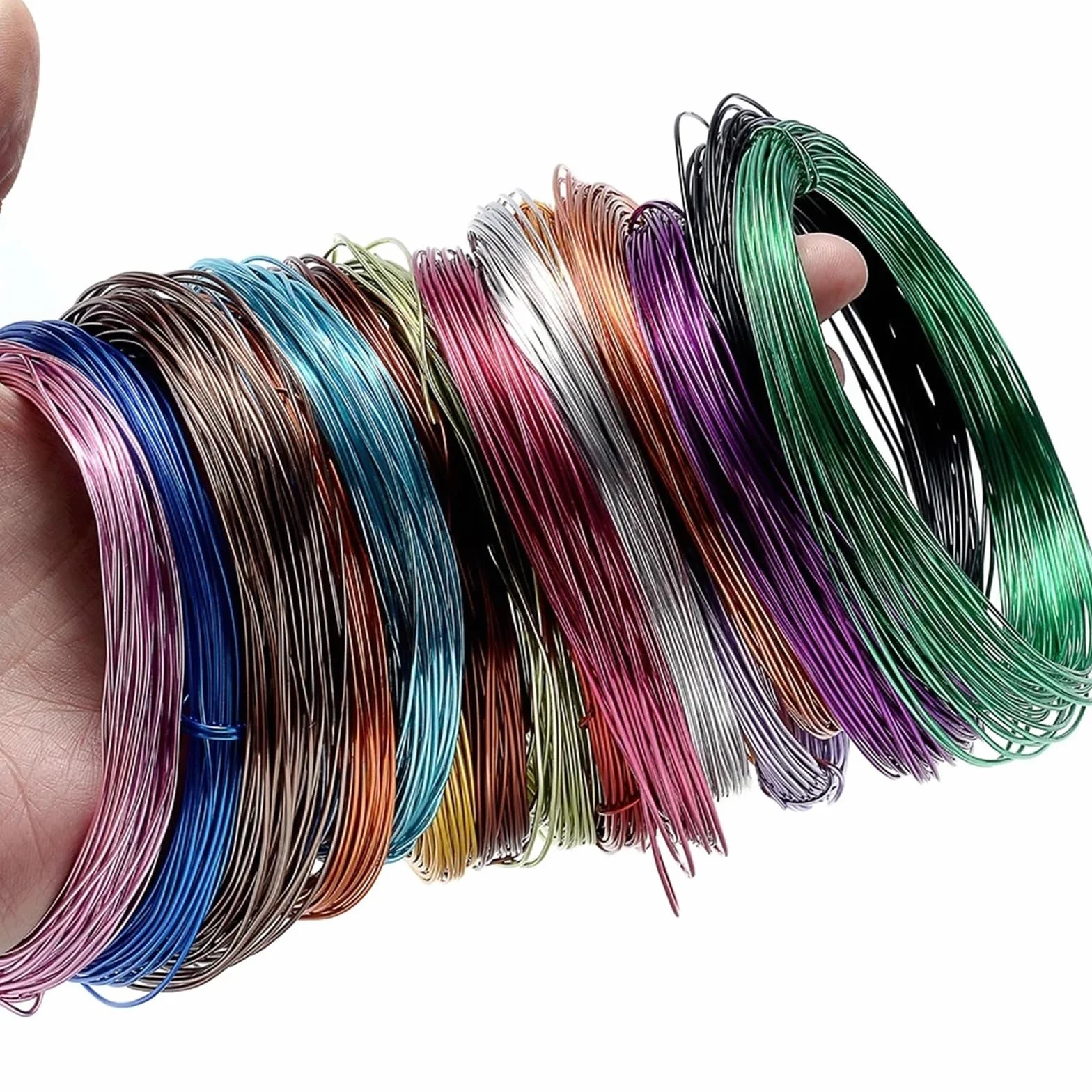 Filo di Alluminio per l'artigianato, 10 Metri/Rotolo 0,6 mm- 1,2 mm Filo di Alluminio colorato Processo di Tessitura Fai da Te(16,0.6mm)