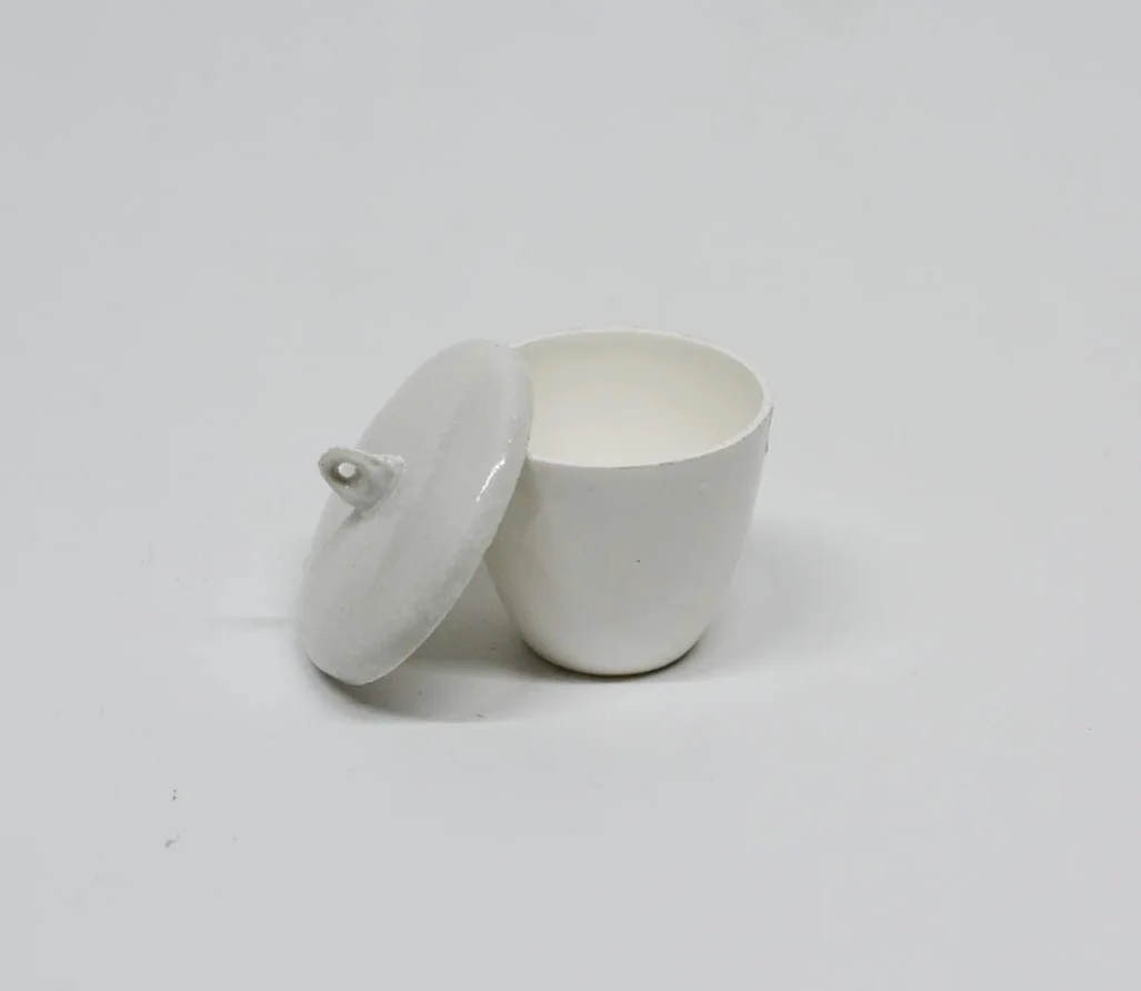 LLF, Crogiolo in porcellana con coperchio (20 ml, 30 ml, 40 ml, 70 ml, 100 ml, 200 ml, 300 ml)