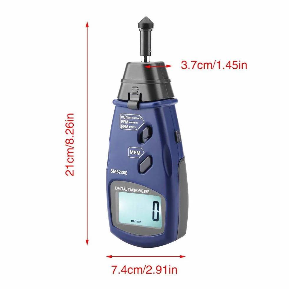 Contagiri digitale, robusto durevole SM6236E /contagiri contagiri 5 cifre LCD digitale 18 mm Tachimetro Tachimetro Tester
