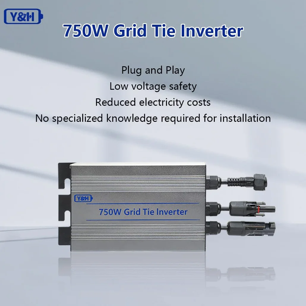 Y&H 750W Grid Tie Micro inverter MPPT ingresso solare 24-60 V AC220 V uscita per pannello solare da 24 V 36 V