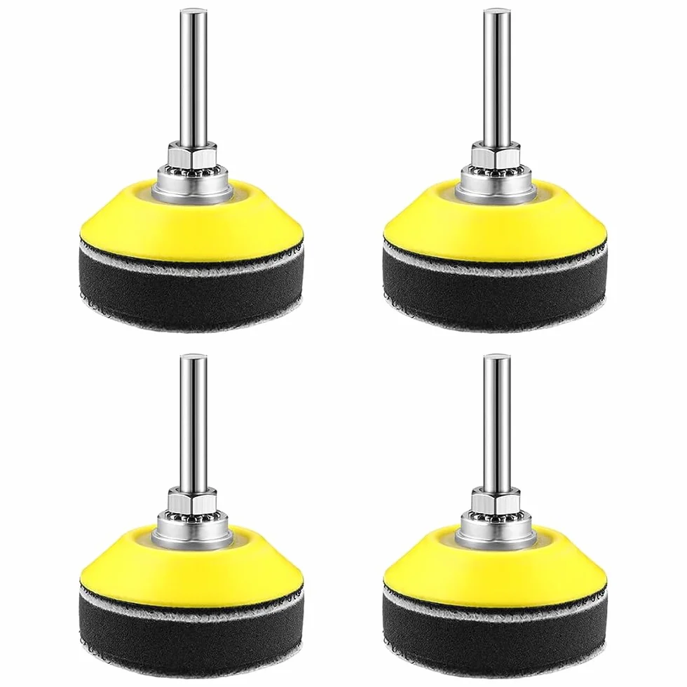 Cuscinetto per disco abrasivo da 4 pezzi Gancio posteriore morbido e cuscinetto ad anello per disco abrasivo da 50 mm Attacco per trapano con gambo da 1/4" Cuscino in strato di schiuma