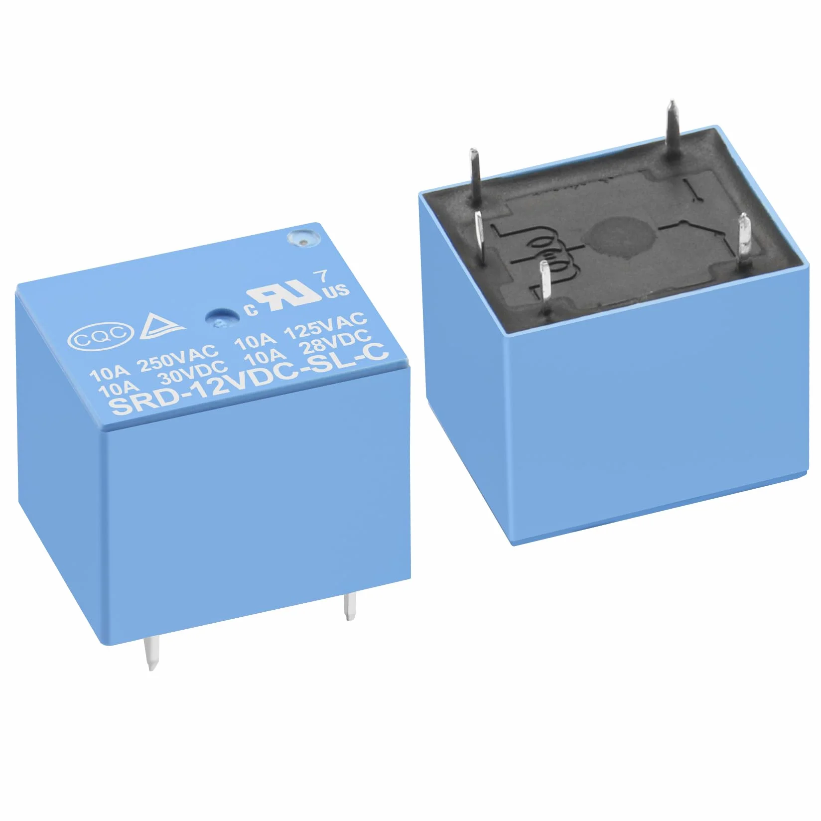 Heschen relè per circuito stampato, SRD-12VDC-SL-C, 12VDC, SPDT, 10A 250VAC, per terminali a 5 pin, confezione da 2