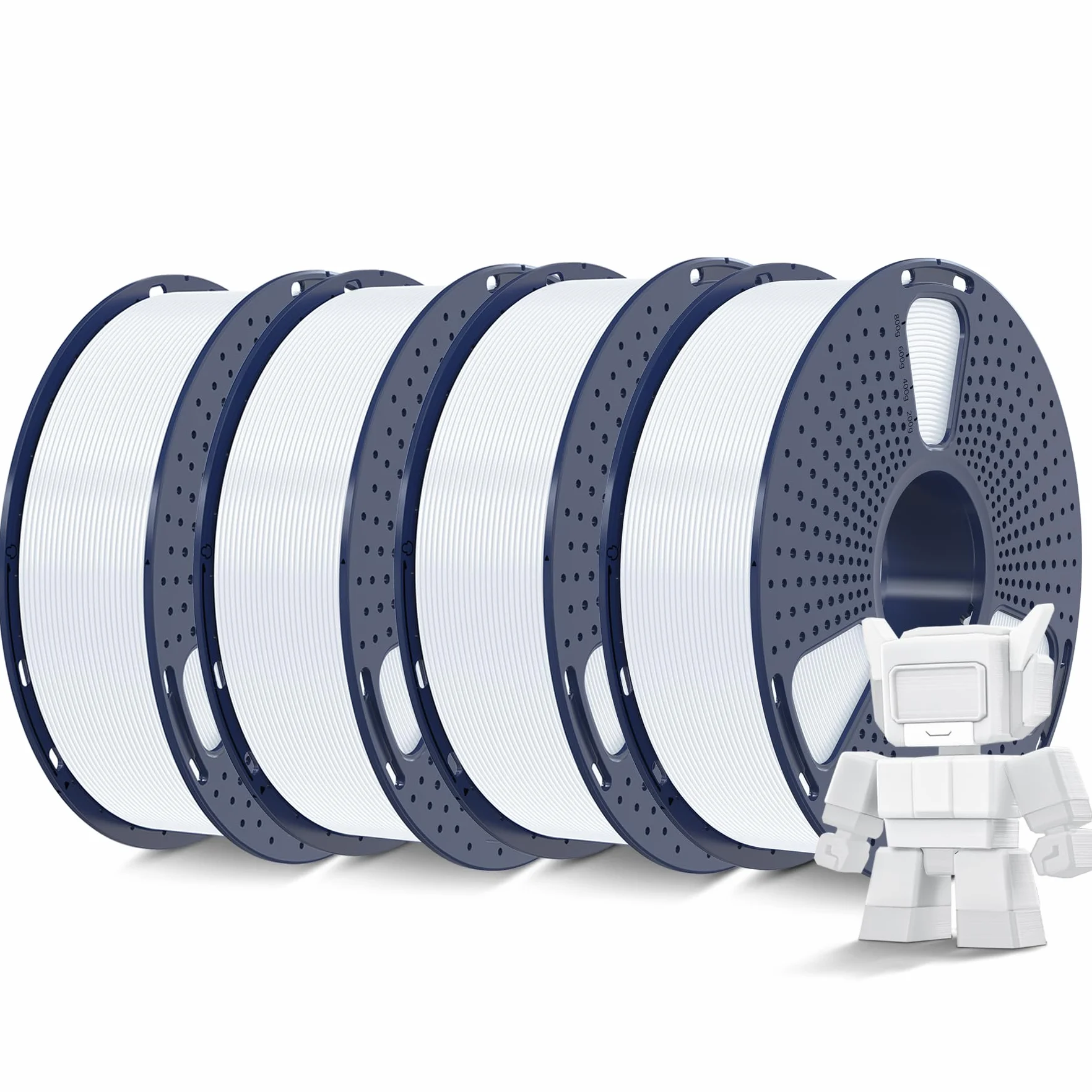 SUNLU HS-PLA Filamento 1.75mm 4KG Bianco per Stampante 3D Veloce