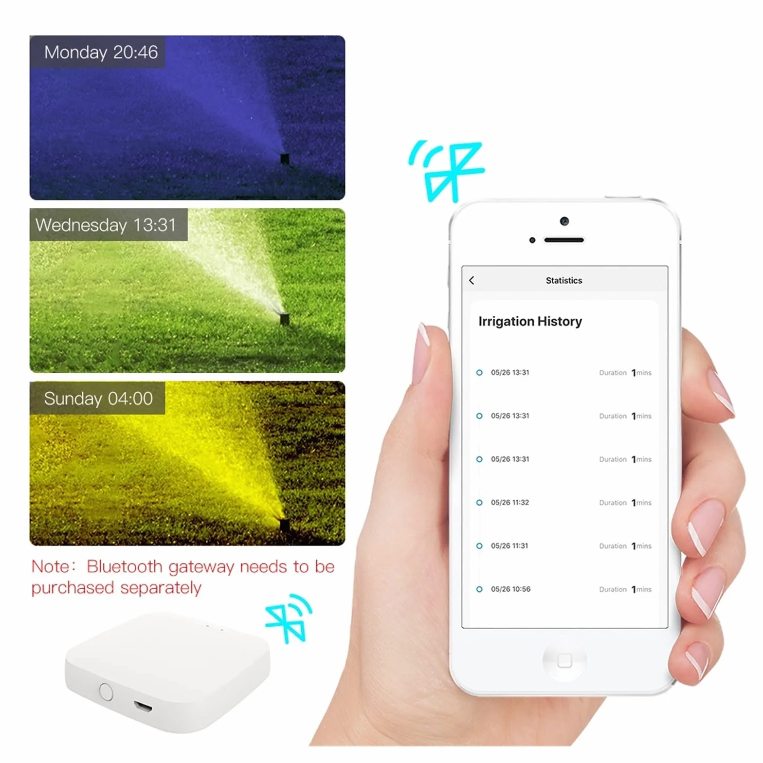 Valvola dell'acqua di controllo WIFI di spegniment di irrigazione con timer automatico Ritardo for pioggia Timer di irrigazione programmabile con irrigazione automatica e manuale Prevenire perdite di