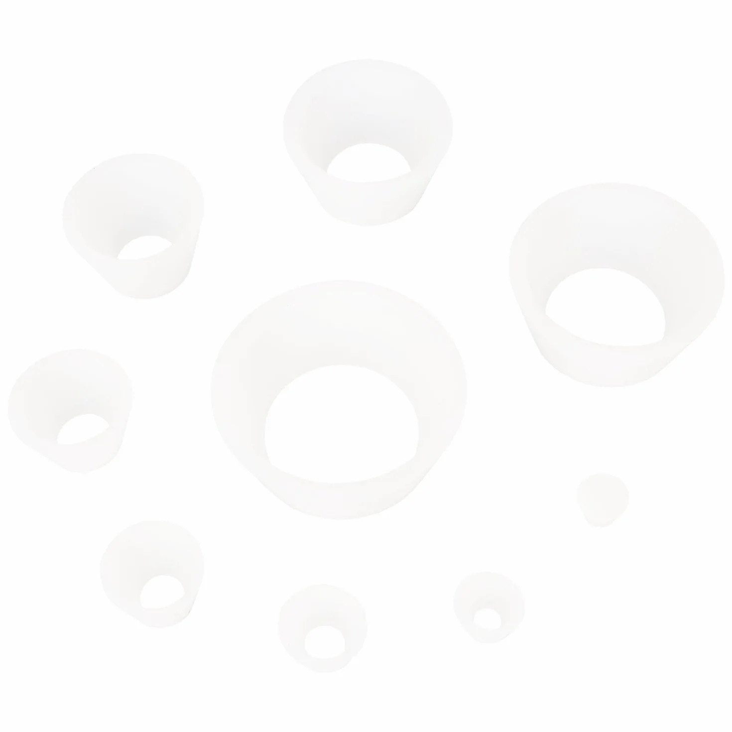 Labasics Coni Adattatori per Filtri Set da 9, Collare Affusolato Resistente Tappo in Silicone per Fiaschette a Imbuto Buchner