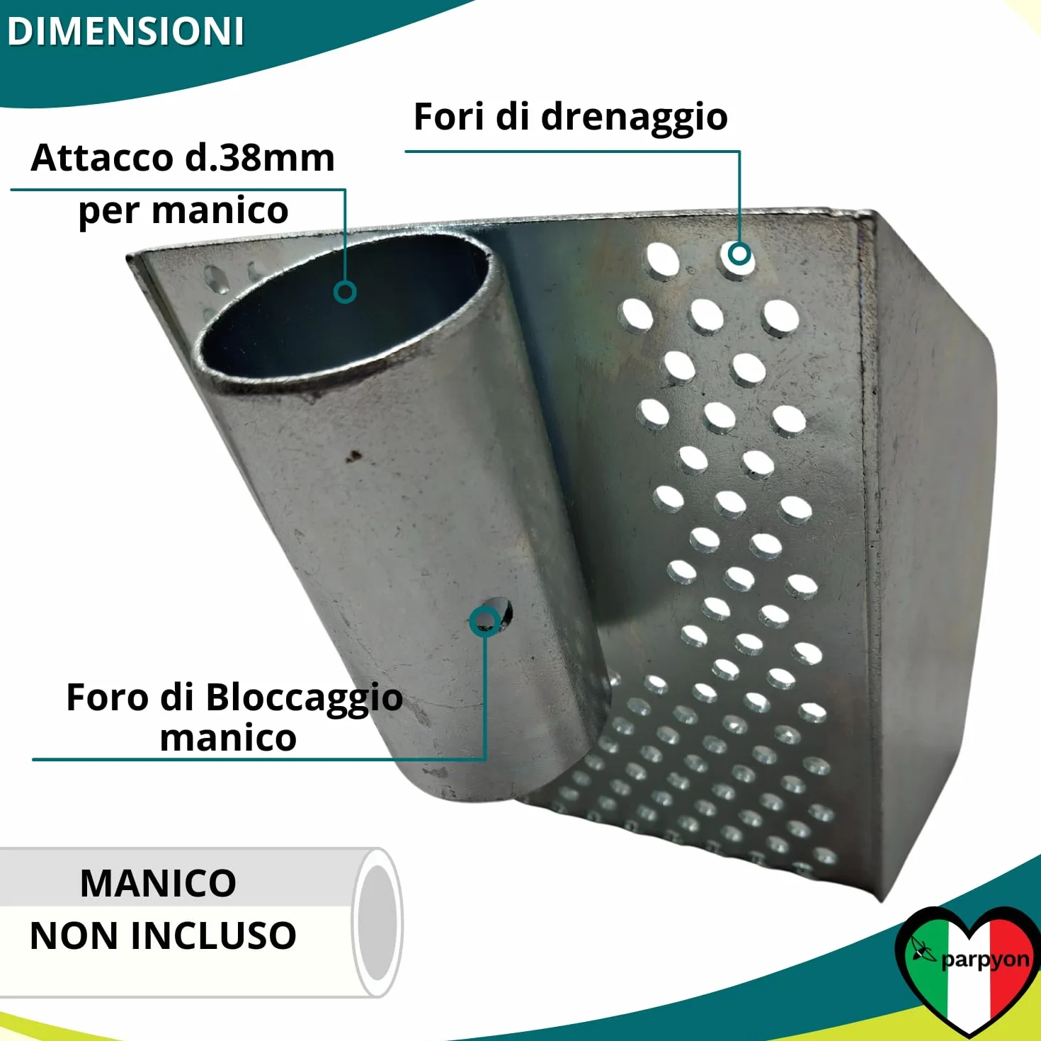 parpyon Paletta per pulizia Tombini in Acciaio Resistente Attrezzi pulizia tubature intasate per canaline canali di scolo otturato (X Tombino)