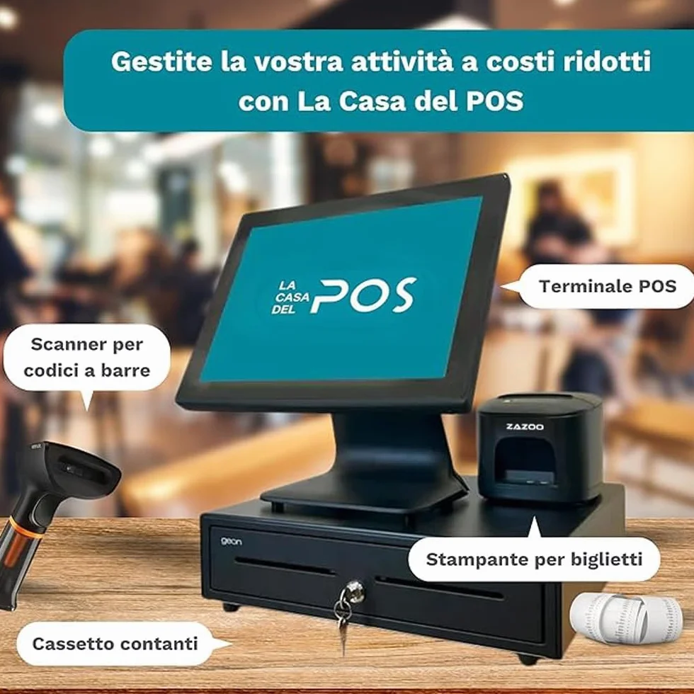 Geon Stampante Termica 80mm - Stampa Scontrini - Stampante Senza Inchiostro - Taglio Automatico Completo e Parziale - Connessione USB e Wi-Fi - Velocità 250 mm/s - Compatibile con Windows