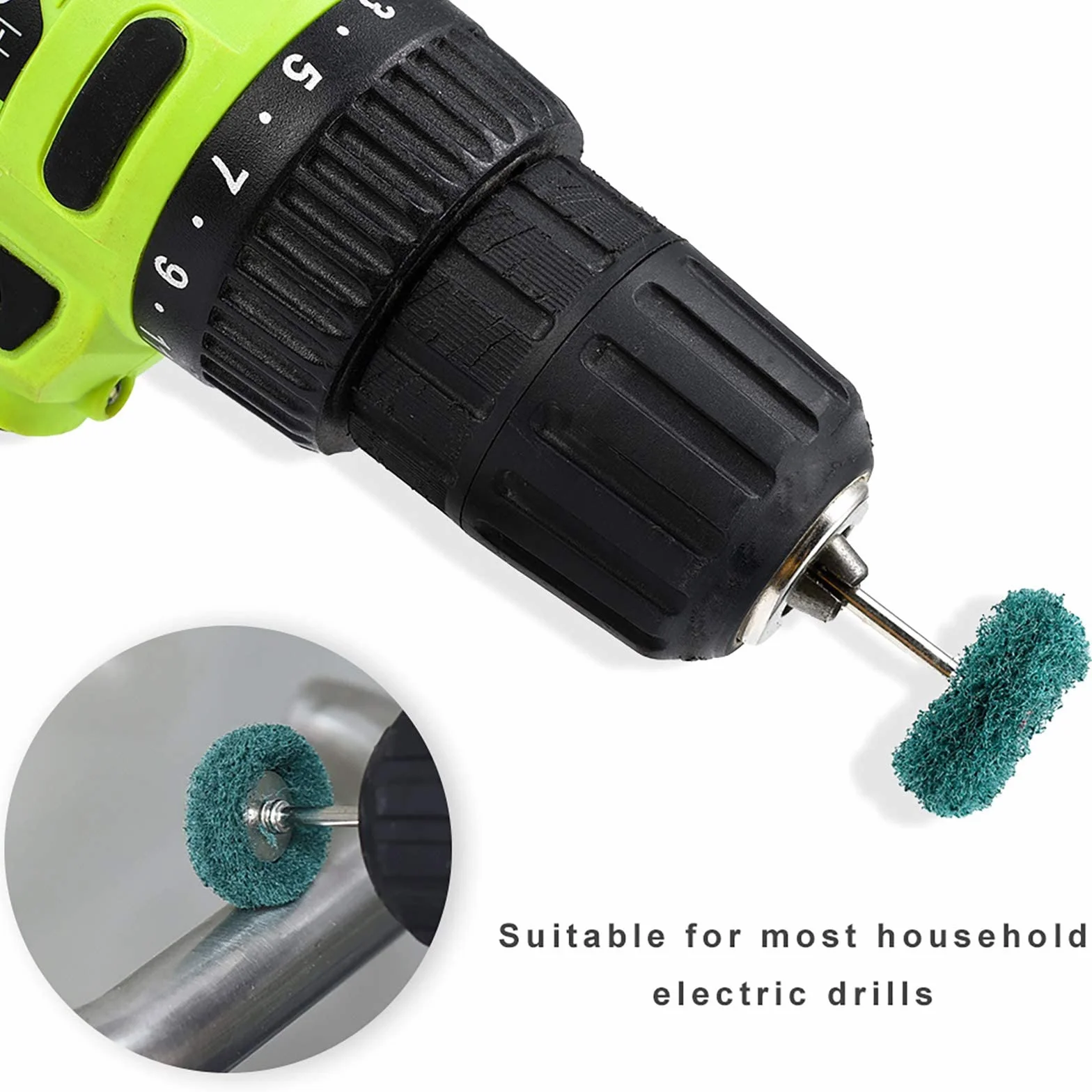 Jalan 40 pezzi Accessori, Spazzole Ruote di Lucidatura 25mm, Mola Abrasivo Lucidante per Utensili Rotanti Accessori, Grana Marrone 80/ Verde 150/ Rosso 240/ Nero 300
