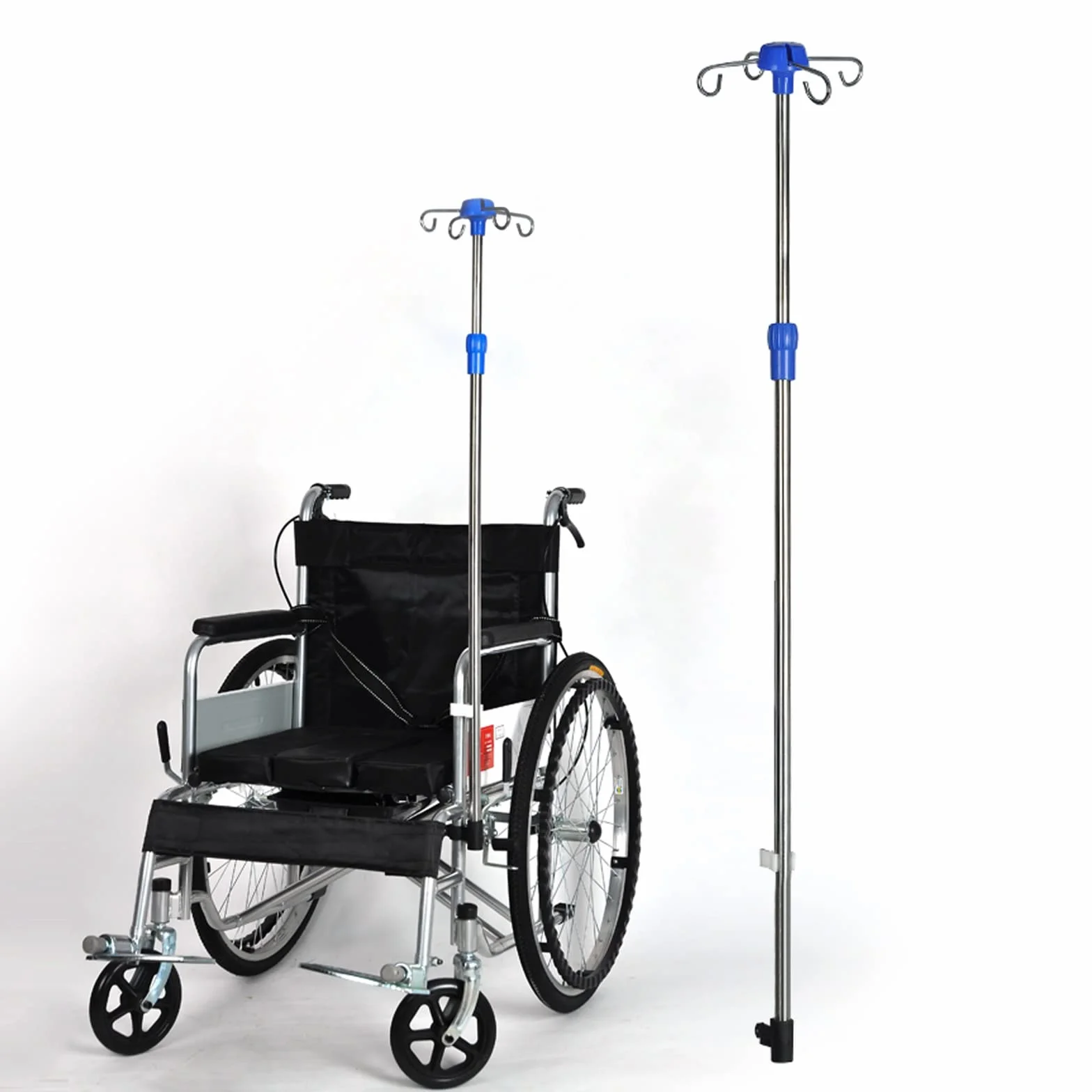 Asta per Flebo in con 4 Ganci Asta IV con Ruote Regolabile Asta Portaflebo - Portatile per Flebo Asta Reggiflebo per L'assistenza Domiciliare agli Anziani, L'ospedale E La Clinica