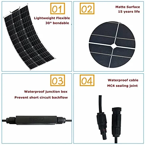 Kit pannello solare 1000W 2PCS 500W, con doppie porte USB, pannello solare flessibile Off Grid System 18V modulo monocristallino fotovoltaico