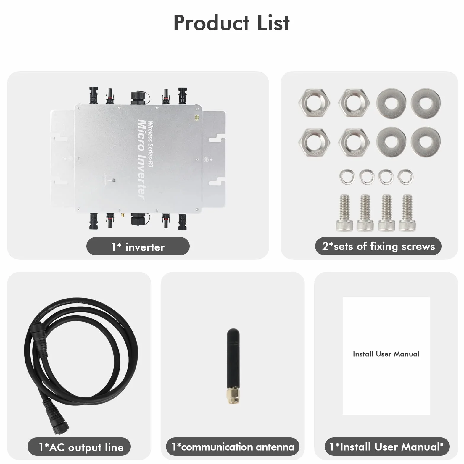 Micro Inverter Micro Solar Inverter MPPT Grid Tie Converter con sistema di monitoraggio del telefono cellulare WiFi(WVC-1600W)