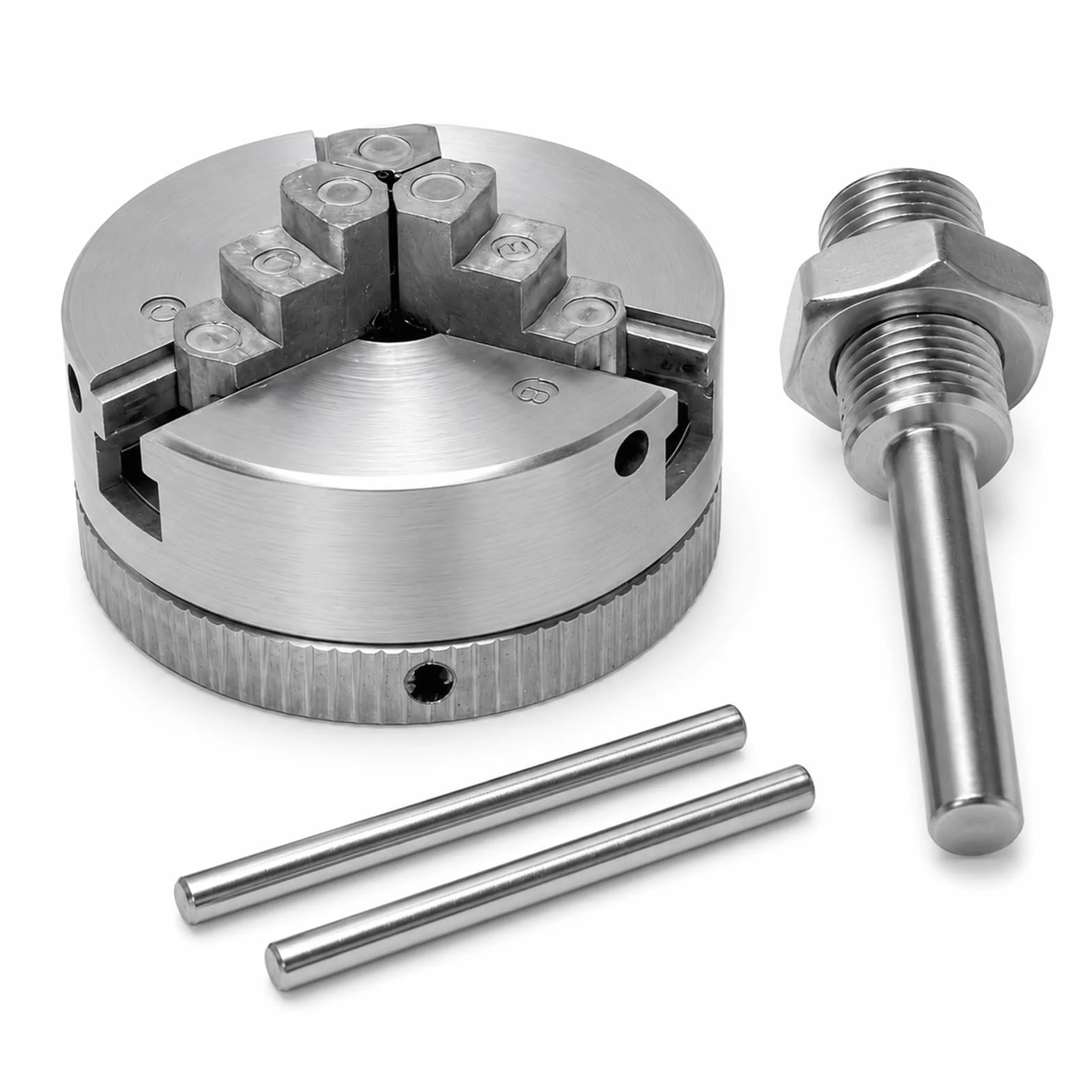 48mm Mandrino Tornio 3 Griffe, Z011 Mandrini per Torni in Lega di Zinco, 10-35 mm Intervallo di Serraggio, Mandrino Autocentrante per Trapano, con Biella M12 x 1 mm