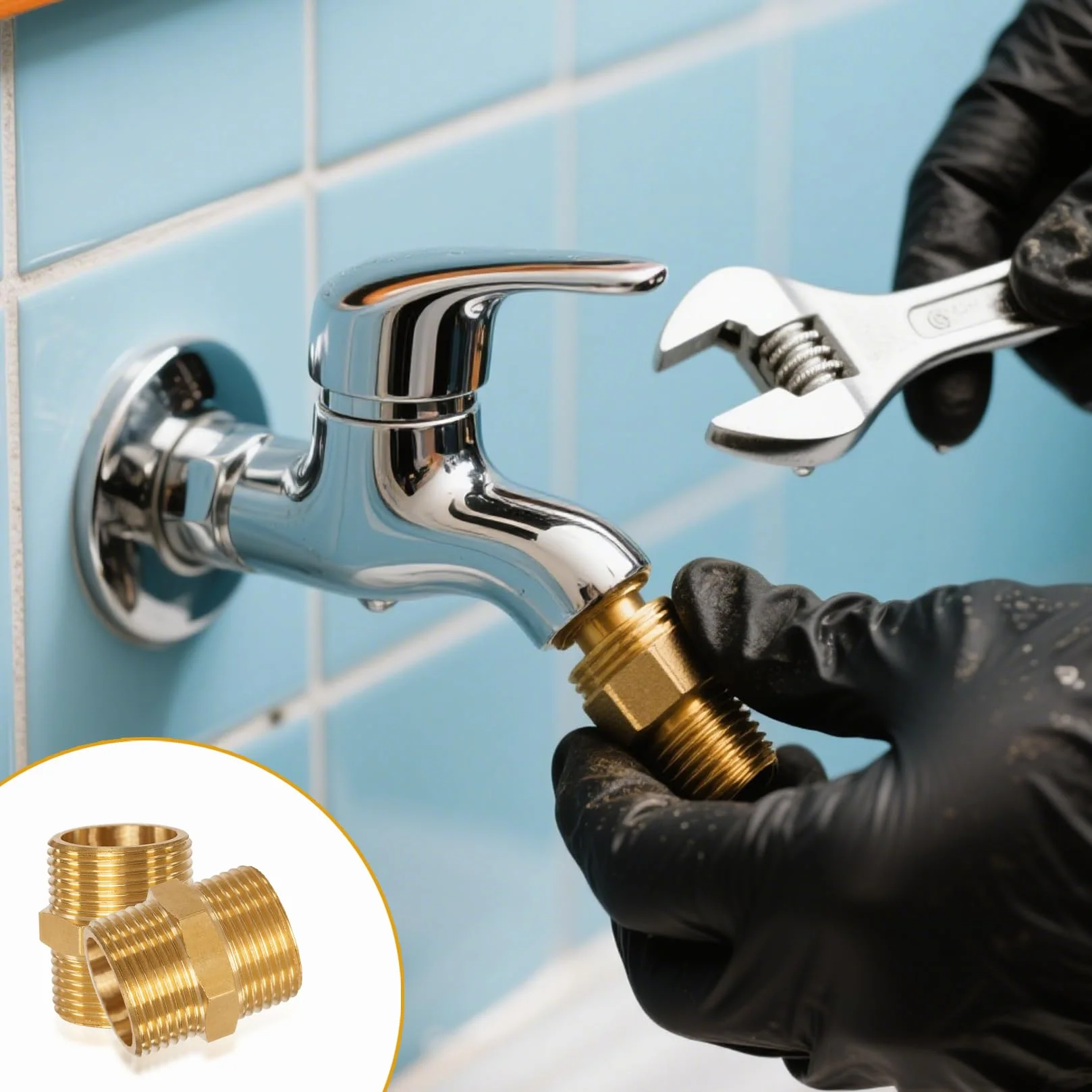 Raccordi per Tubi in Ottone 3/4" Maschio BSP Connettori Dritti Raccordo Filettato