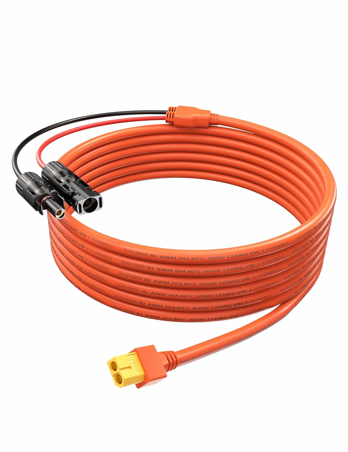 Cavo solare con connettore XT60, cavo per pannello solare da 5 metri, cavo di ricarica solare, cavo solare, 12 AWG, compatibile con EF DELTA 2 e River Pro MAX Powerstation 757, pannello solare