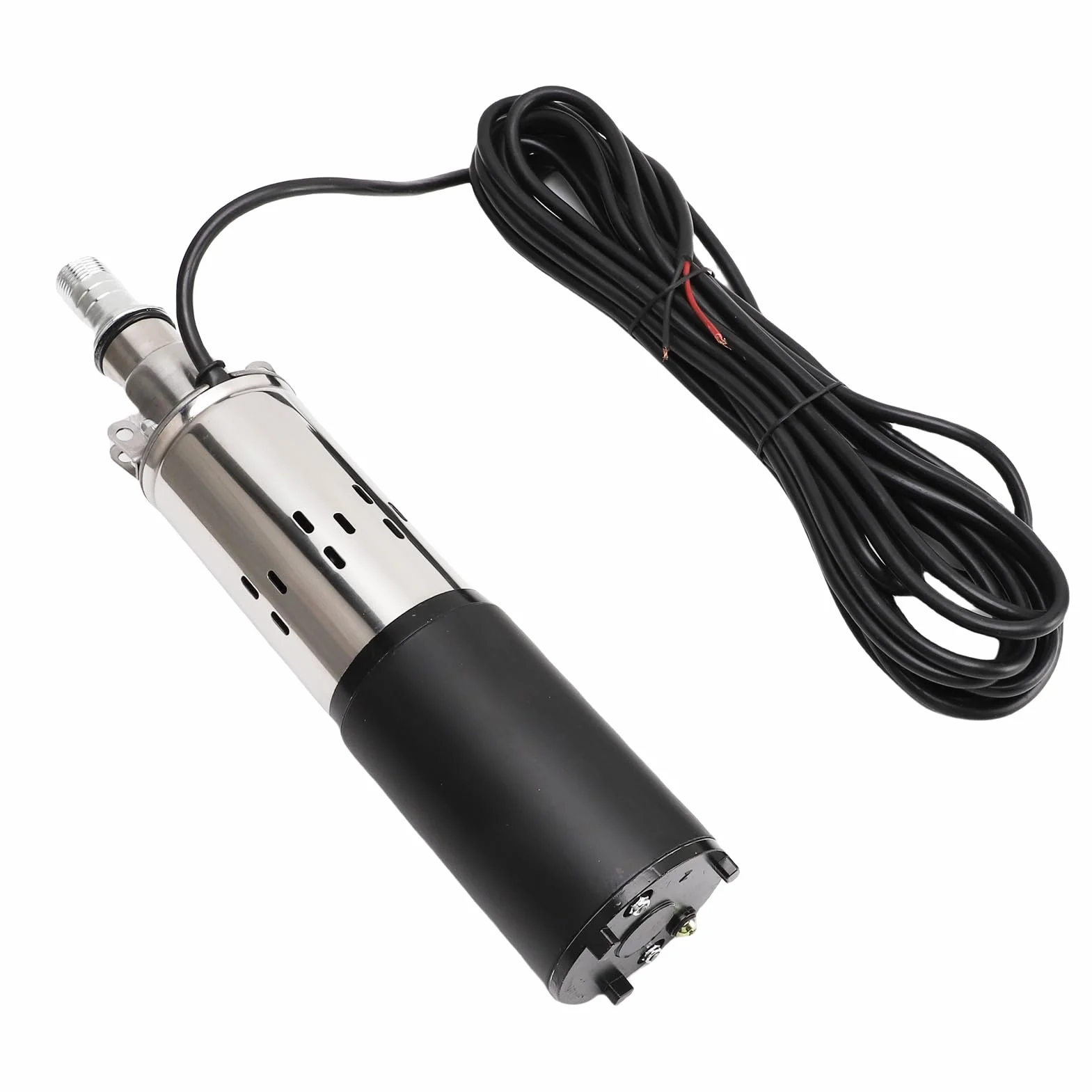 Hyuduo Pompa a Vite Sommergibile 12V Pompa per Pozzi Profondi 12V Ad Acqua Solare Sollevamento 30 M Portata 1,2 M³/h Acciaio Inossidabile con Cavo di Alimentazione da 7 M per