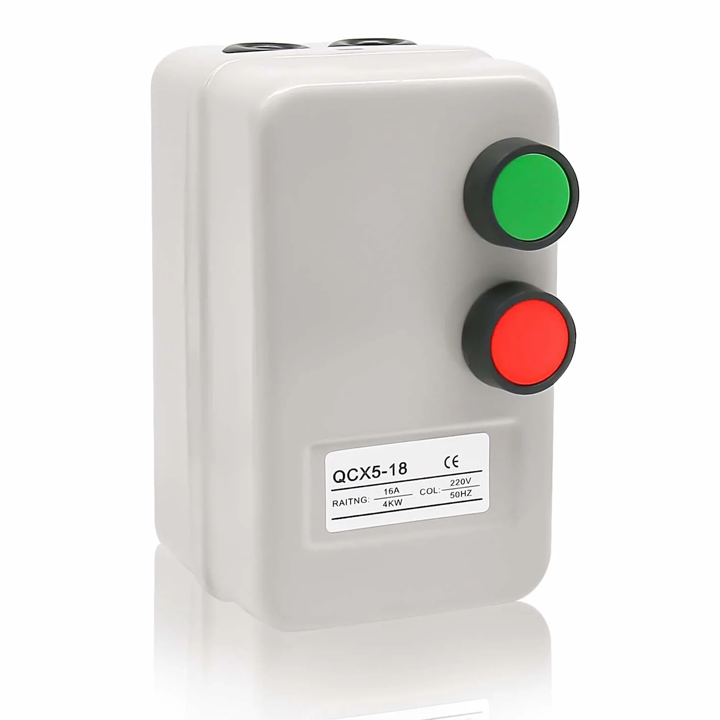 Avviatore magnetico per motore elettrico, 220/240 V, 4 kW, 10-16 A, 5,5 HP, avviamento magnetico monofase per motori (interruttore a pulsante)