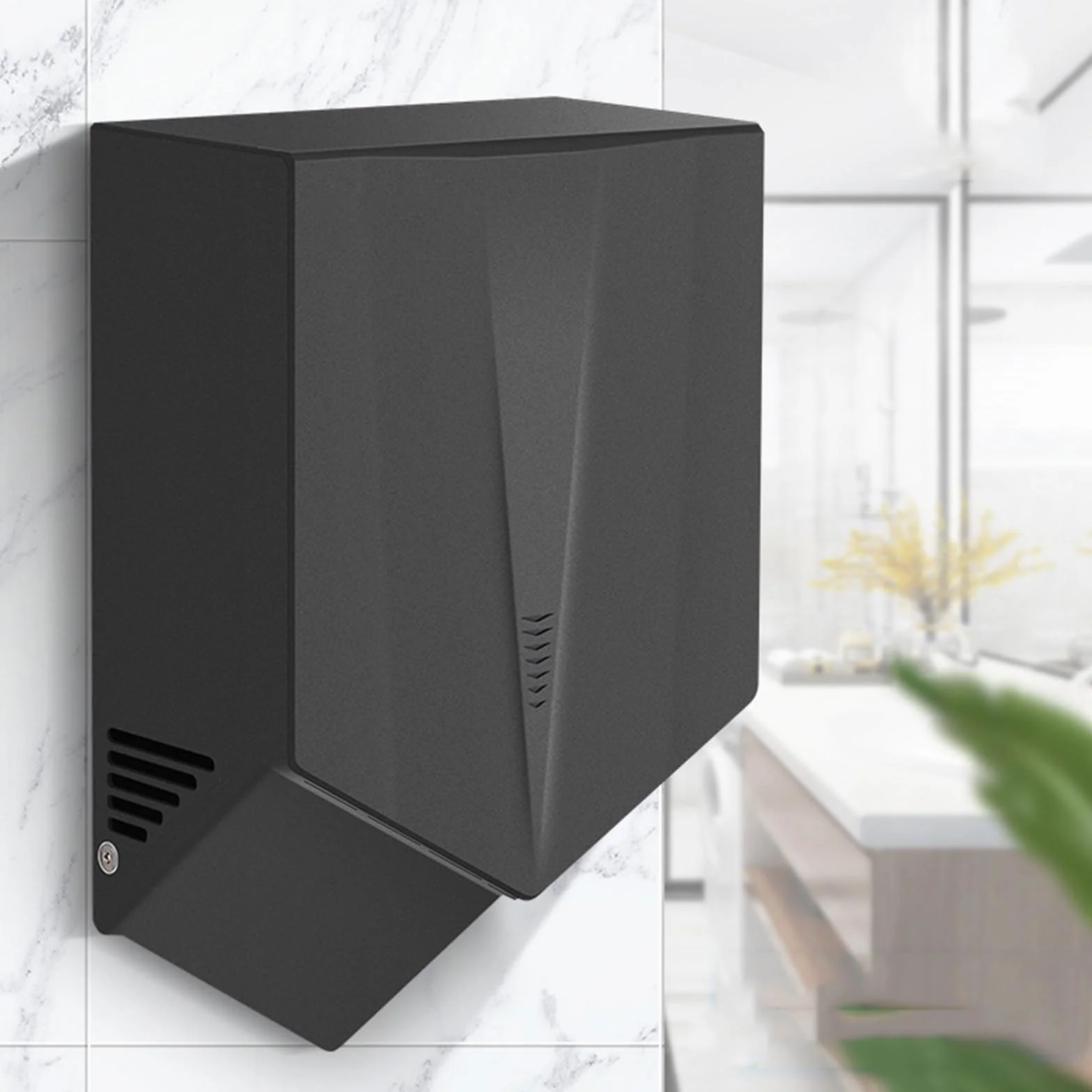 Asciugacapelli elettrici a parete commerciali,asciuga mani 6-10secondari,1500W asciuga mani elettrico,asciuga mani con sensore automatico per cucina,bagno e WC,nero