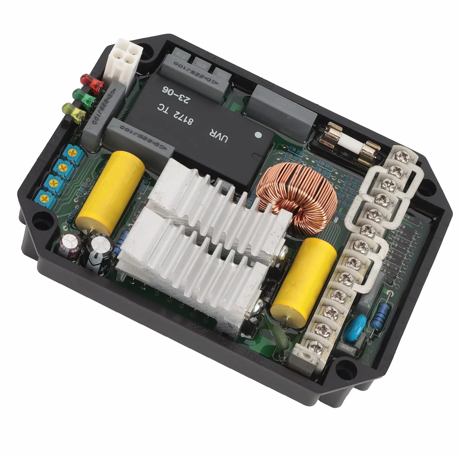 Regolatore di tensione, protezione multipla UVR6 50/60Hz AVR Regolatore di tensione automatico di buona stabilità per generatori brushless