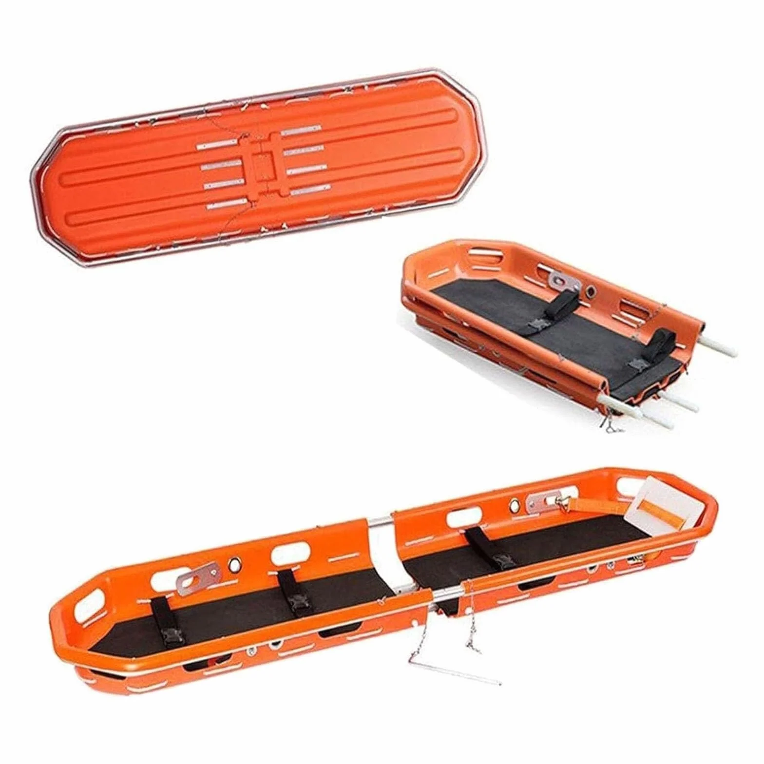 Barella di Soccorso di Emergenza Medica a Cesto, barella Pieghevole Portatile Staccabile con Imbracatura Speciale, Adatta for Soccorso in Mare/Aria/Montagna/antincendio/all'aperto