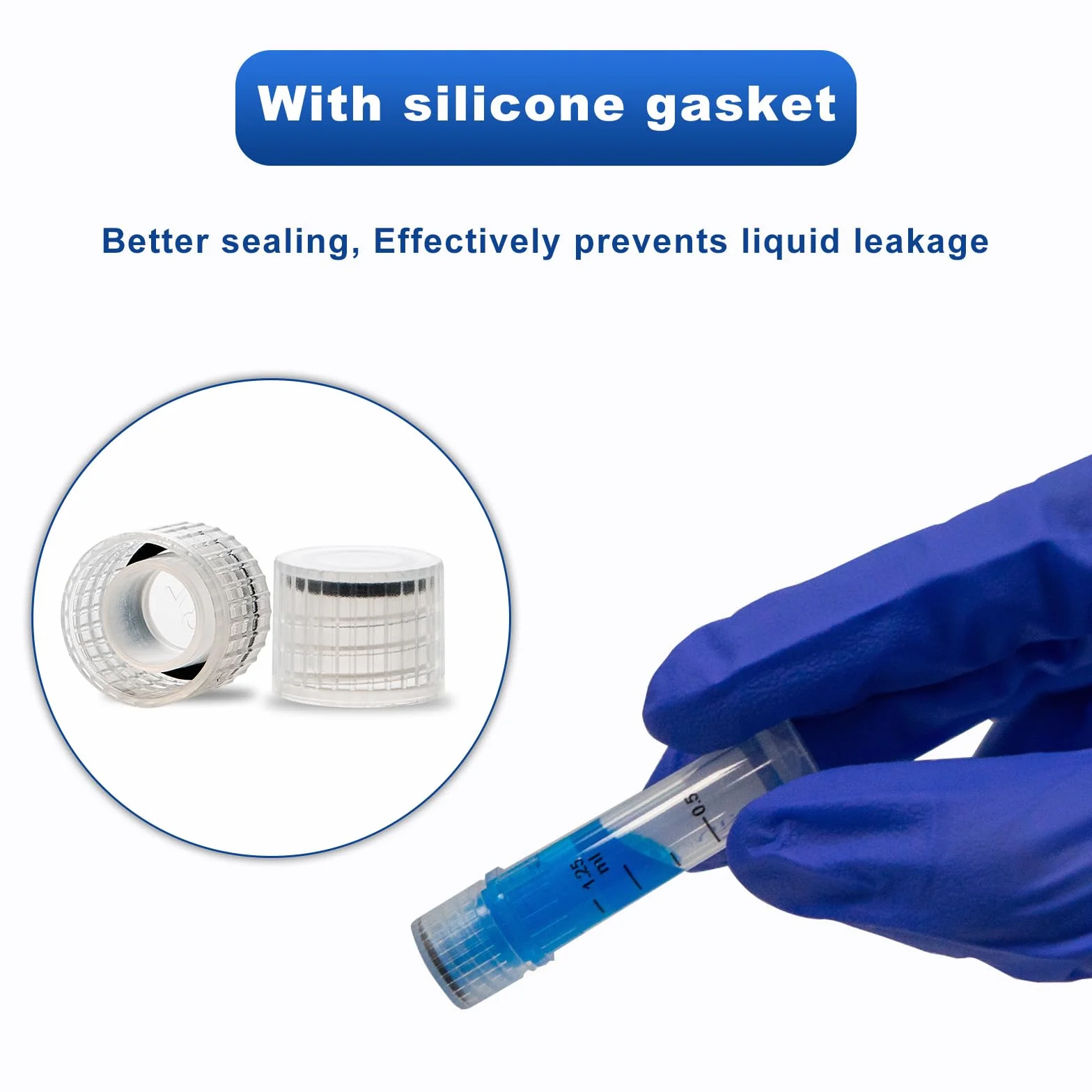 Provette per Criogenia 2ml Plastica Tubi Criogenici Graduati con Coperchio Laboratorio
