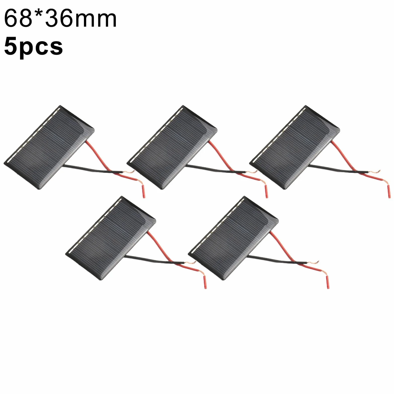 Celle solari miniatura portatili leggere affidabili che generano energia efficiente a tensione di 5V/corrente di 60mA (5pcs)